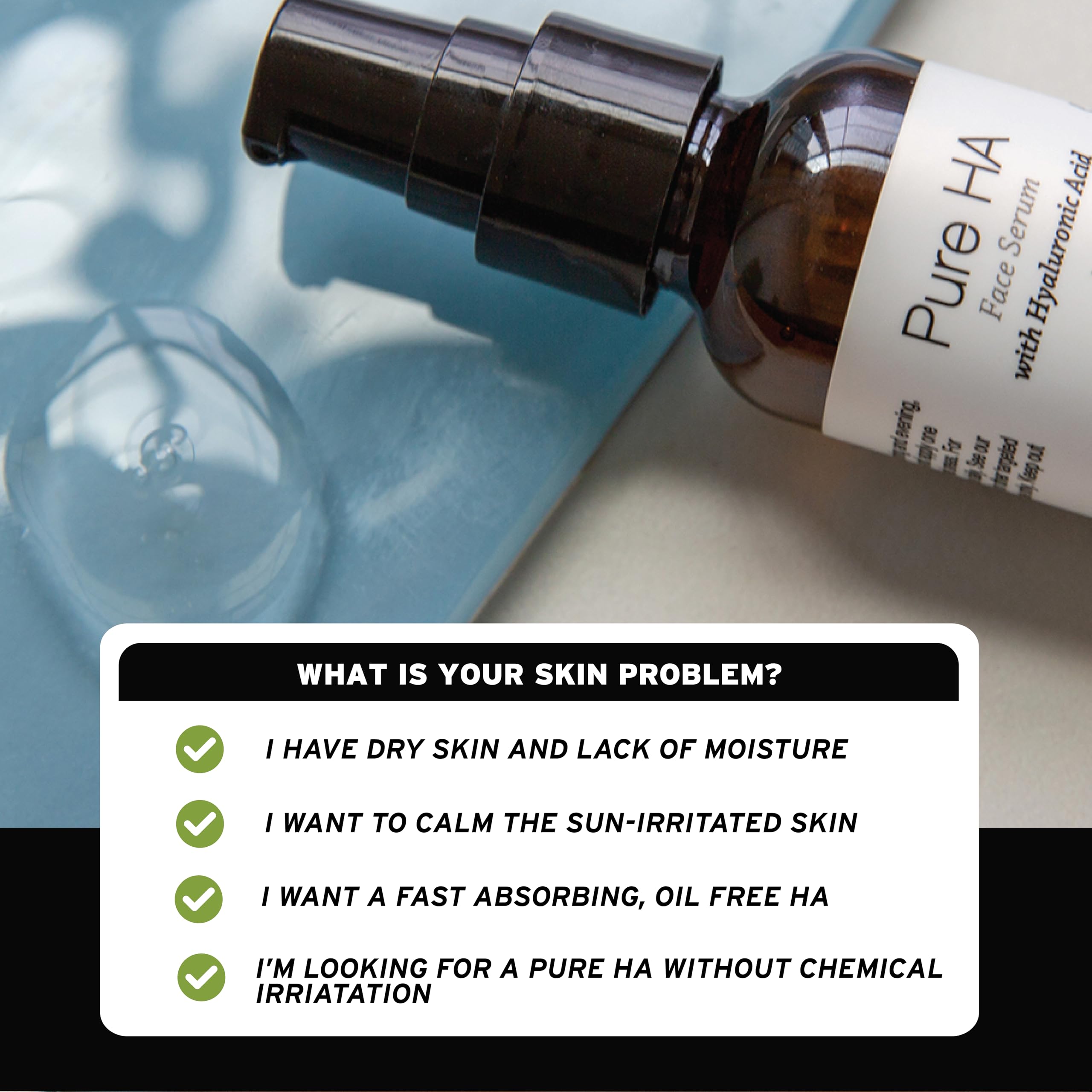 Hyalogic Pure HA Face Serum 1 oz with 1 Hyaluronic Acid Facial Mask - Sensitive Skin - Deep Hydrating, Moisturizing Topical, 1oz Pump - For Women & Men - Rejuvenate & Moisturize