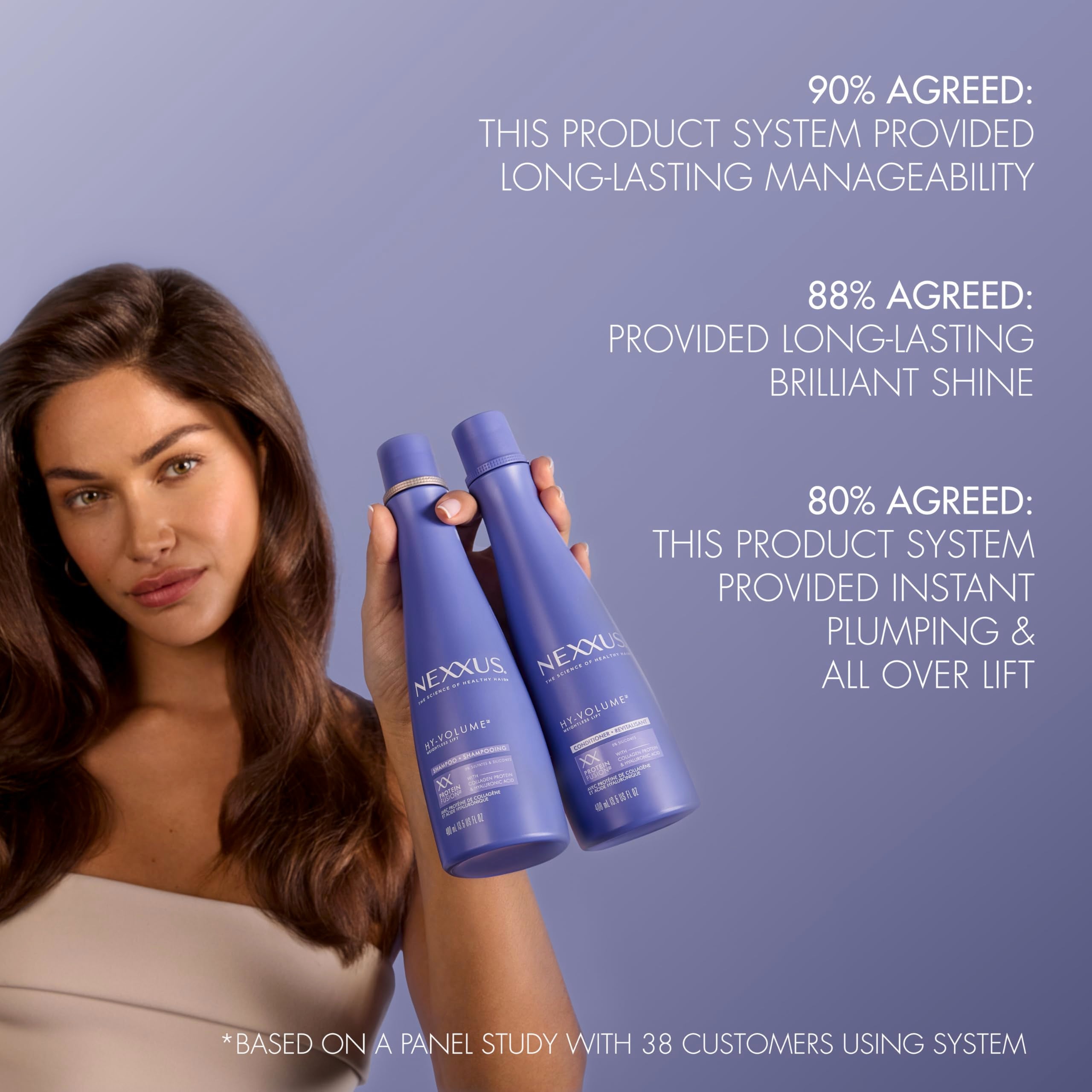 Nexxus Hy-Volume Weightless Lift Conditioner For Flat & Limp Hair Protein Fusion with Collagen Protein & Hyaluronic Acid for 48 Hours of Volume 13.5 Fl Oz