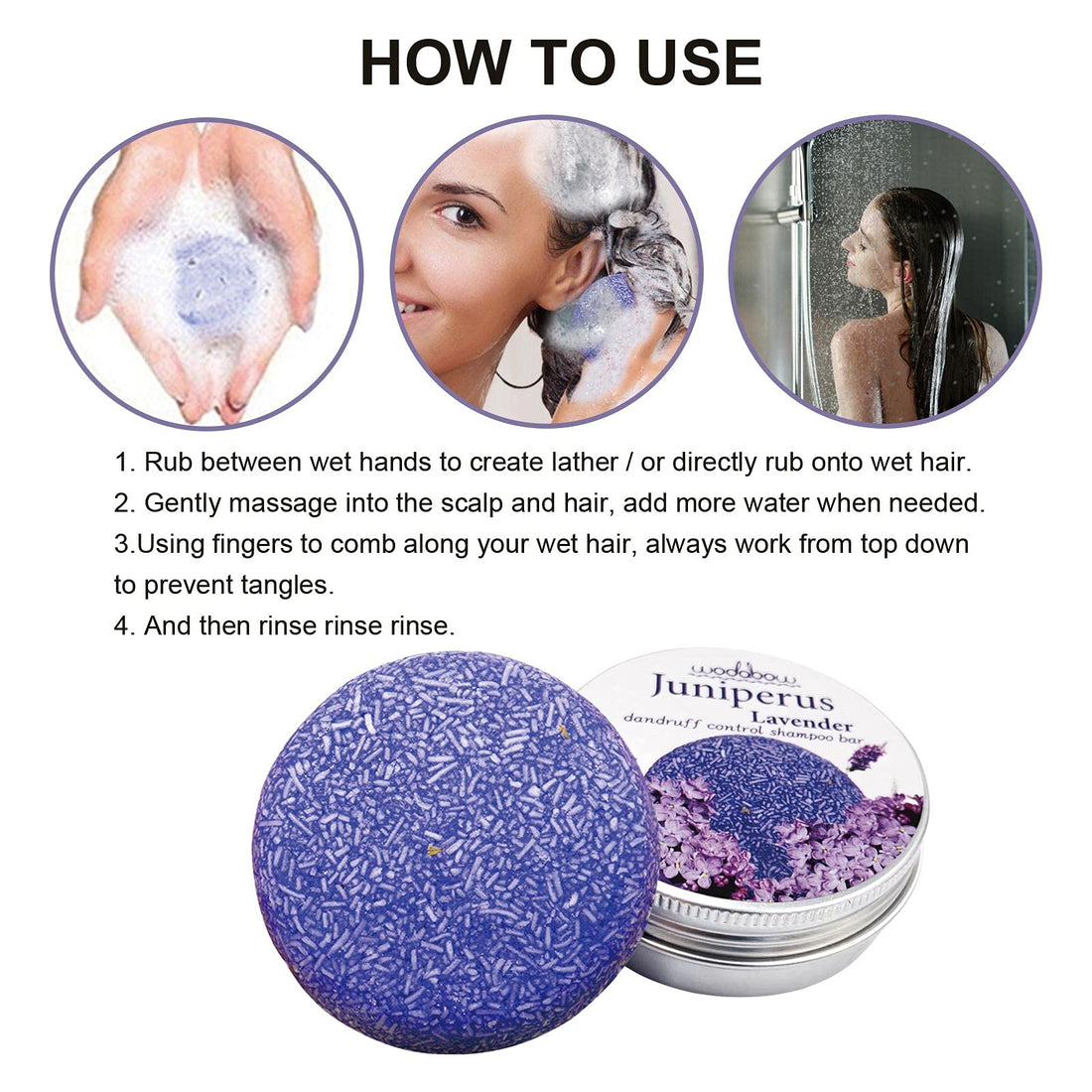 Hand-made Solid shampoo soap bar suitable for all hair types (Lavender)