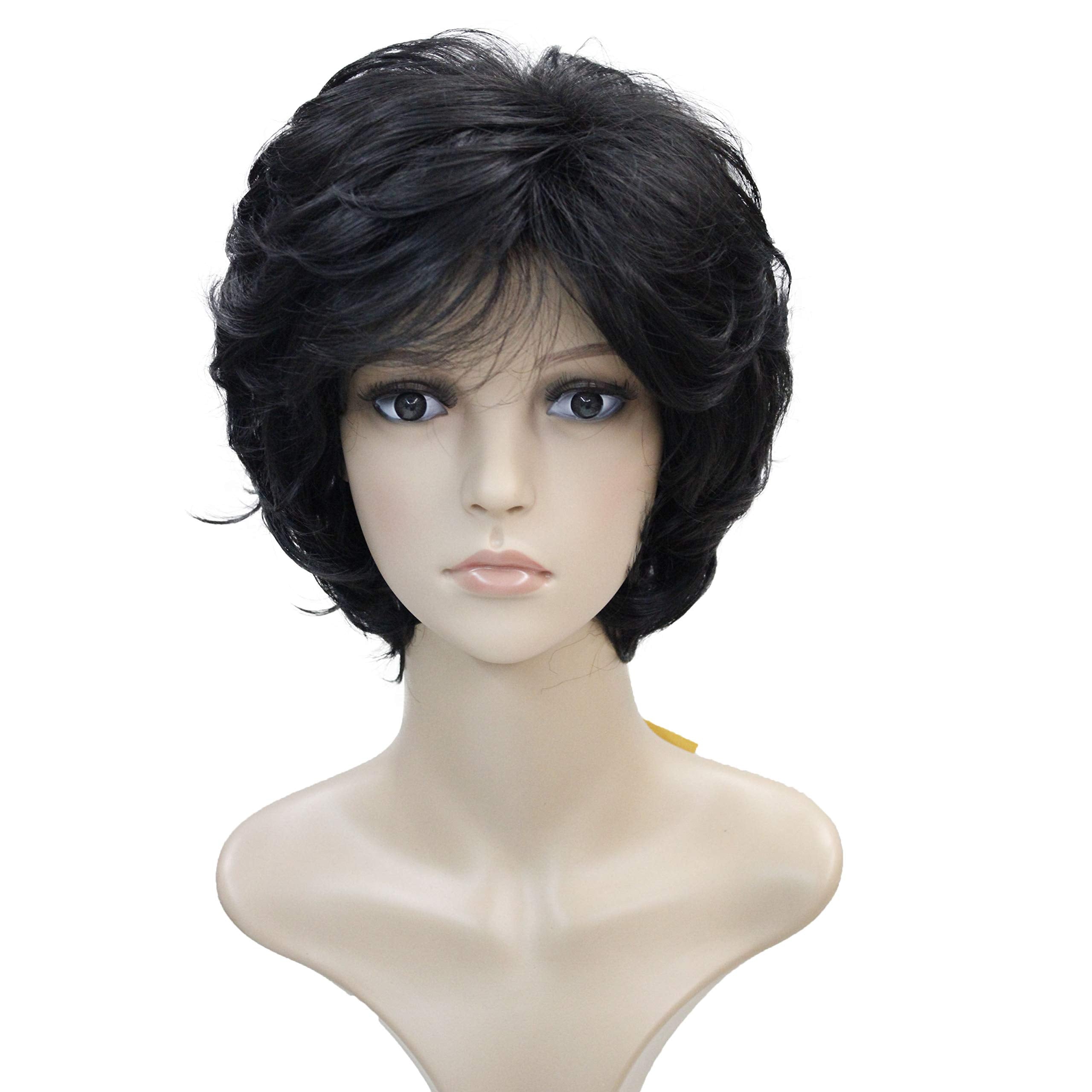 Wigingway #2: Wiginway Ladies Wigs Short Wavy Bob Wigs For Women Synthetic Capless Full Wig 8 Colors