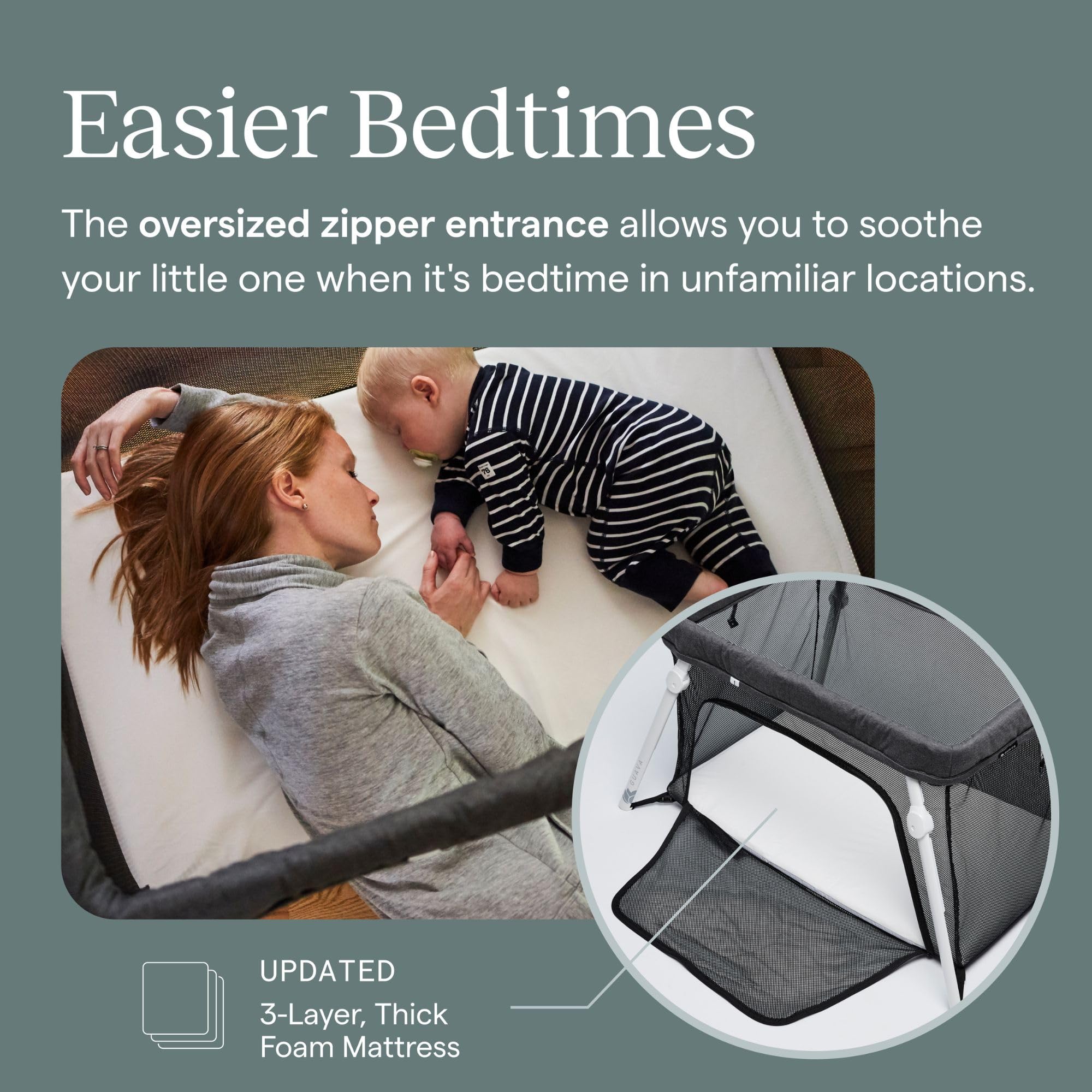 Guava Lotus Travel Crib with Lightweight Backpack Design | Certified Baby Safe Portable Crib | Folding Play Yard with Comfy Mattress for Babies & Toddlers | Compact Baby Travel Bed