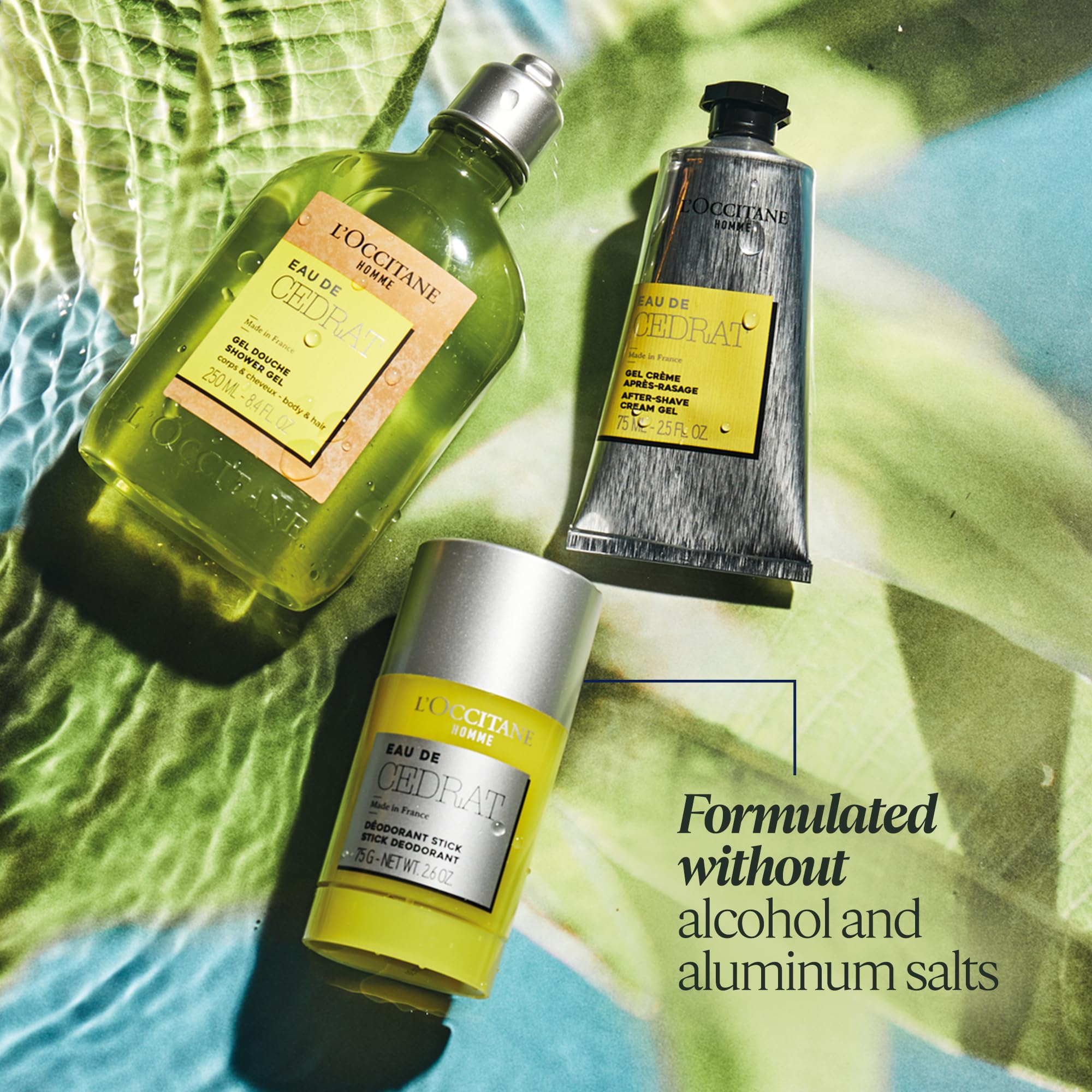 L'Occitane Men's Energizing Cedrat Solid Stick Deodorant : Prevent Odor | Woodsy Aroma | Soothing | Best in Grooming | Made in France