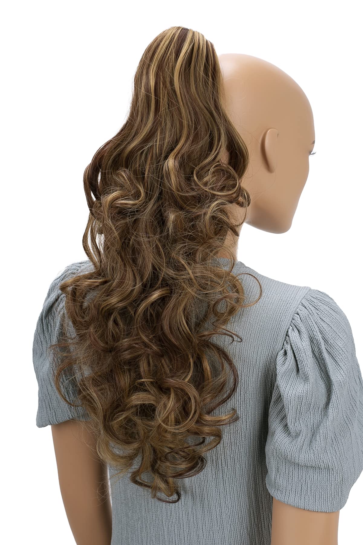 brown mix #33H27 H57 : PRETTYSHOP 22 & 140g Hair Piece Pony Tail Extension Long & Voluminous Curled Wavy Heat-Resisting Div. Colours (brown mix #33H27 H57)