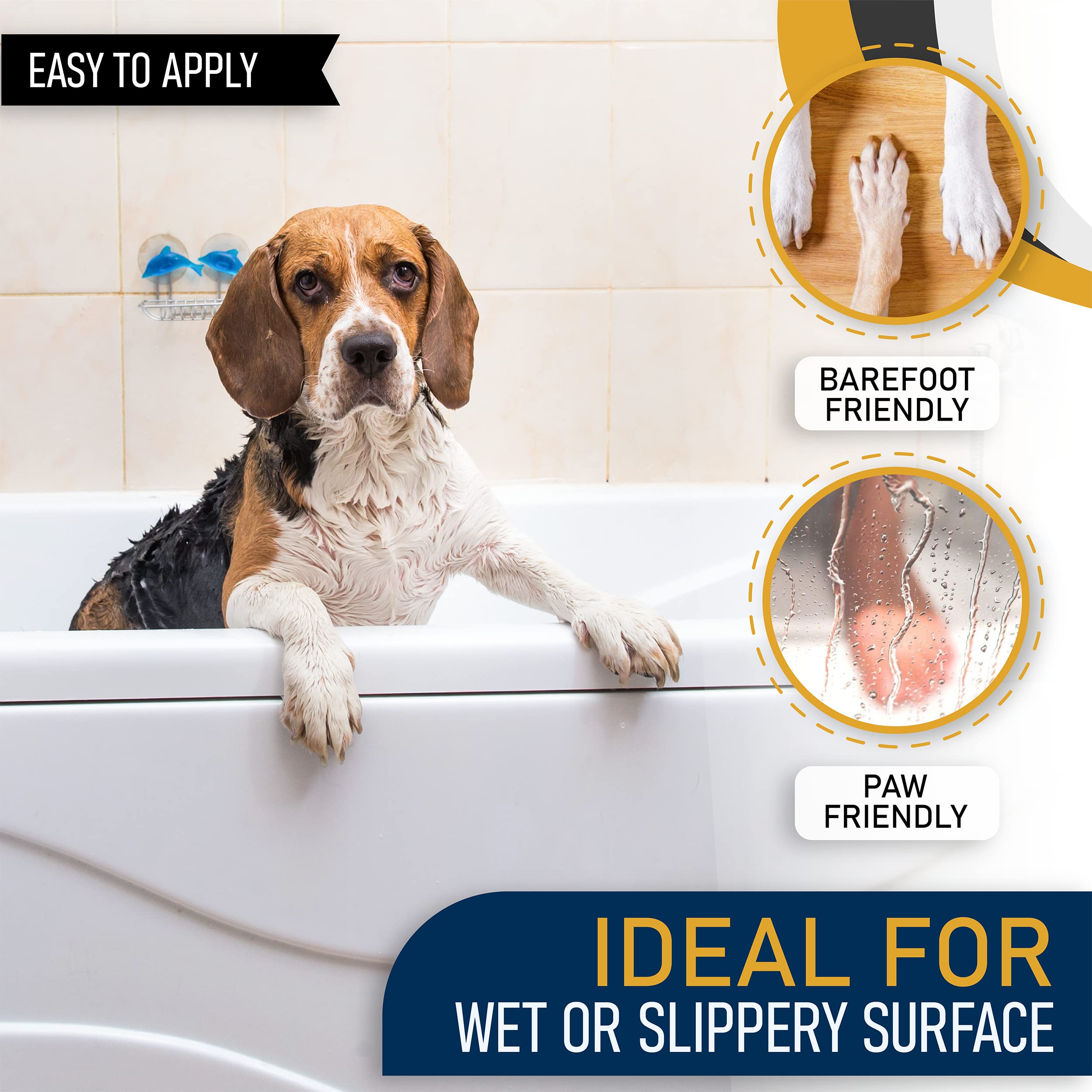 Anti-Slip Spray for Increased Grip on Fiberglass, Acrylic, Concrete and Tiles – Clear Non-Slip Coating for Shower, Bathtubs & Floors