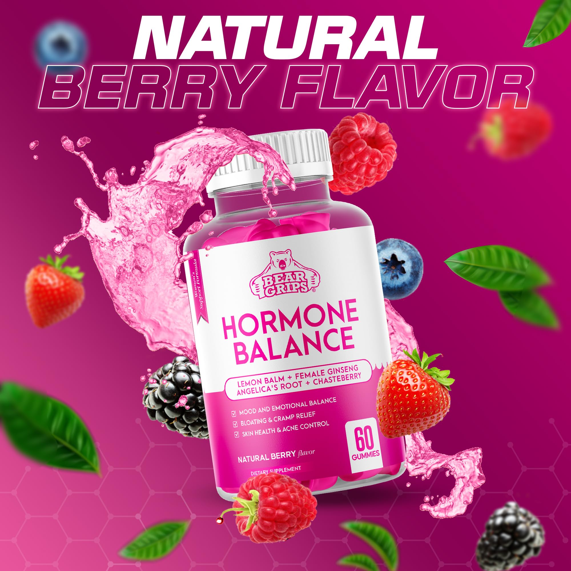 Hormone Balance for Women - PMS Relief Gummies and Bloating Relief for Women, Balance Complex for Women - All-in-One Menopause Supplements for Women, Menopause Relief, Natural Support for Cramps