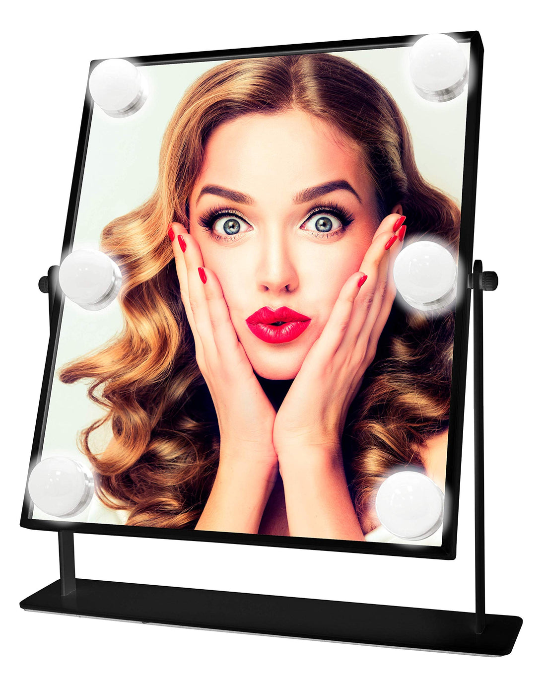 Danielle LED Hollywood Mirror- 6 Super Bright LEDs, Black