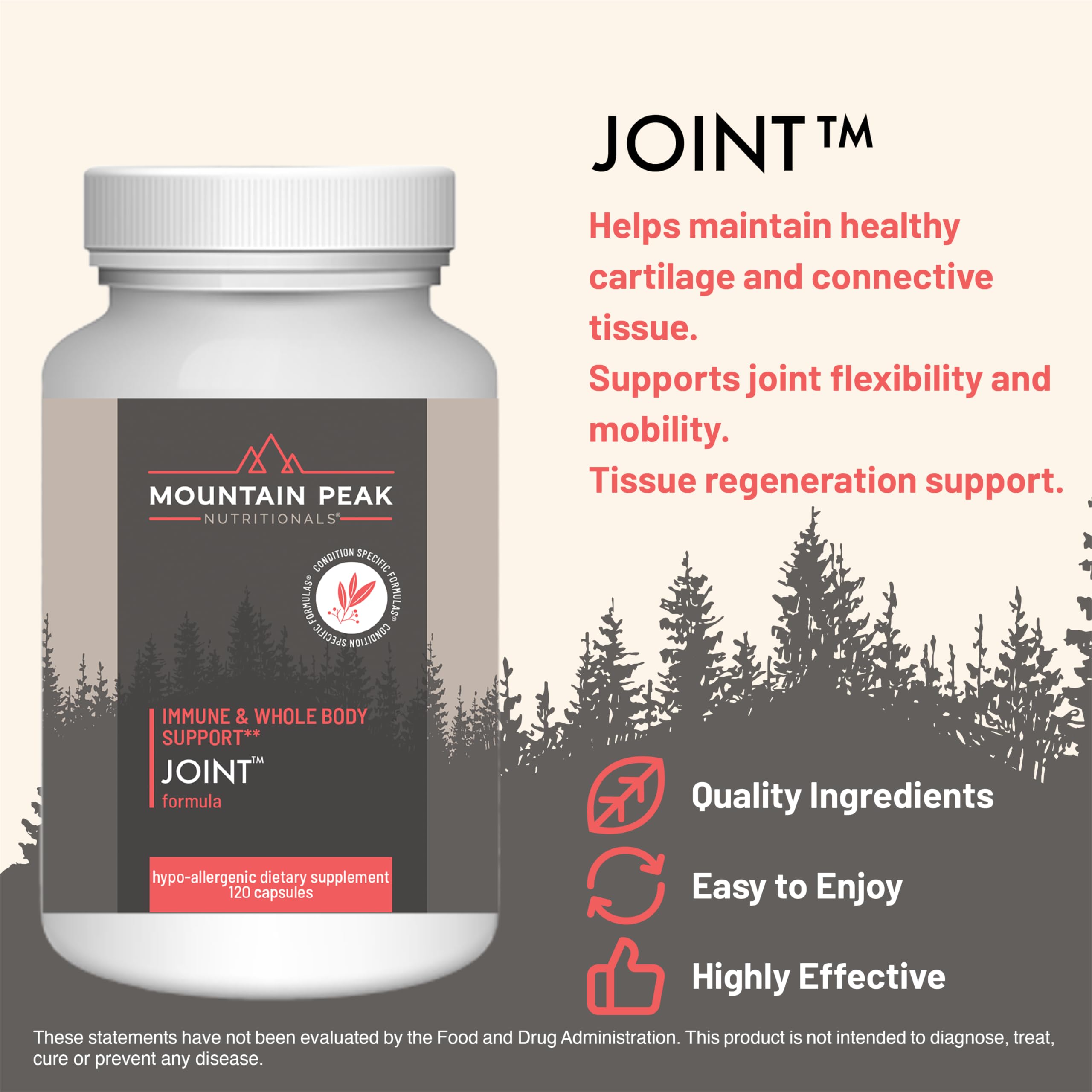 Mountain Peak Nutritionals Joint Formula - Joint Support Supplement with Glucosamine, Boswellia & Vitamin C - Supports Joint Flexibility & Mobility - Hypoallergenic Dietary Supplement (120 Capsules)