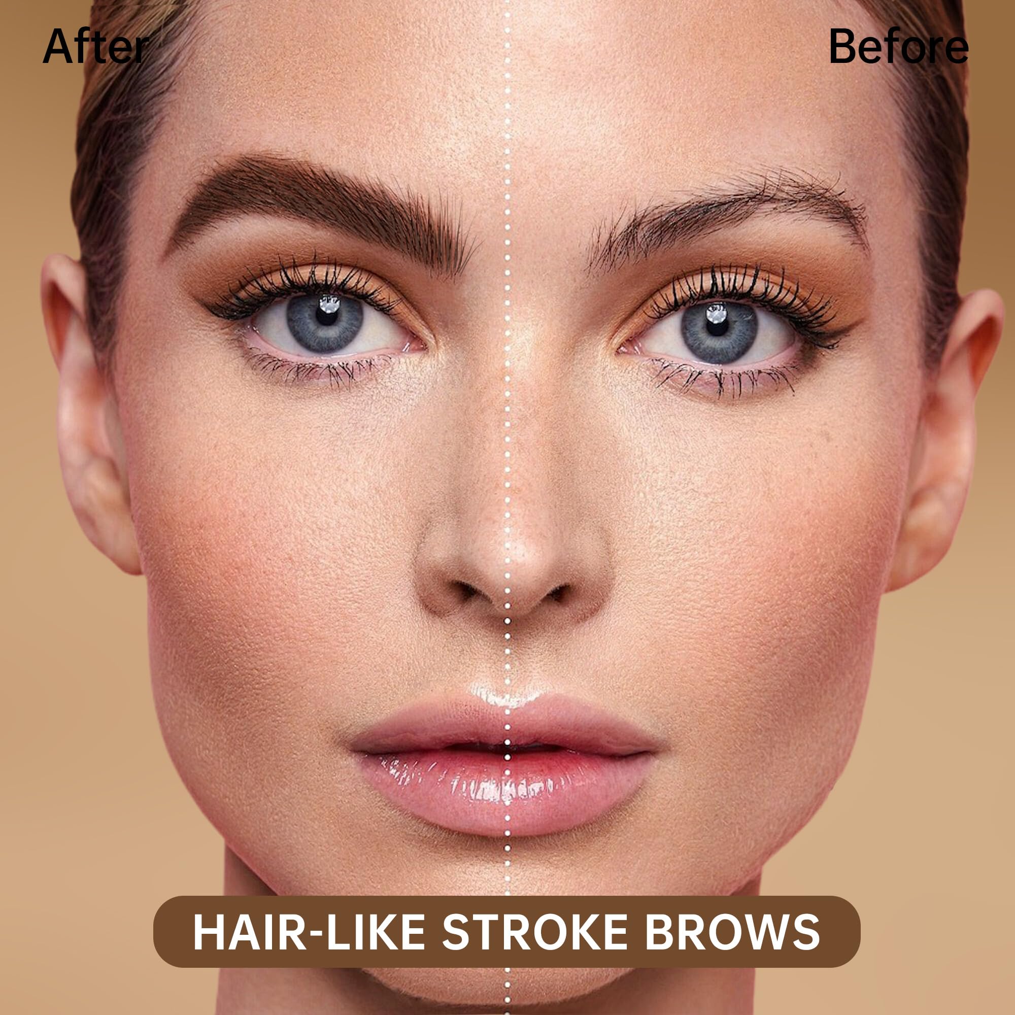 MAKI YIKA Microblading Eyebrow Pencil, Waterproof Eyebrow Pen with 4 Tip Brow Pen and Precise Pencil to Create Natural Hair-Like Brows with Dual-ended Brush (A-Dark Brown)