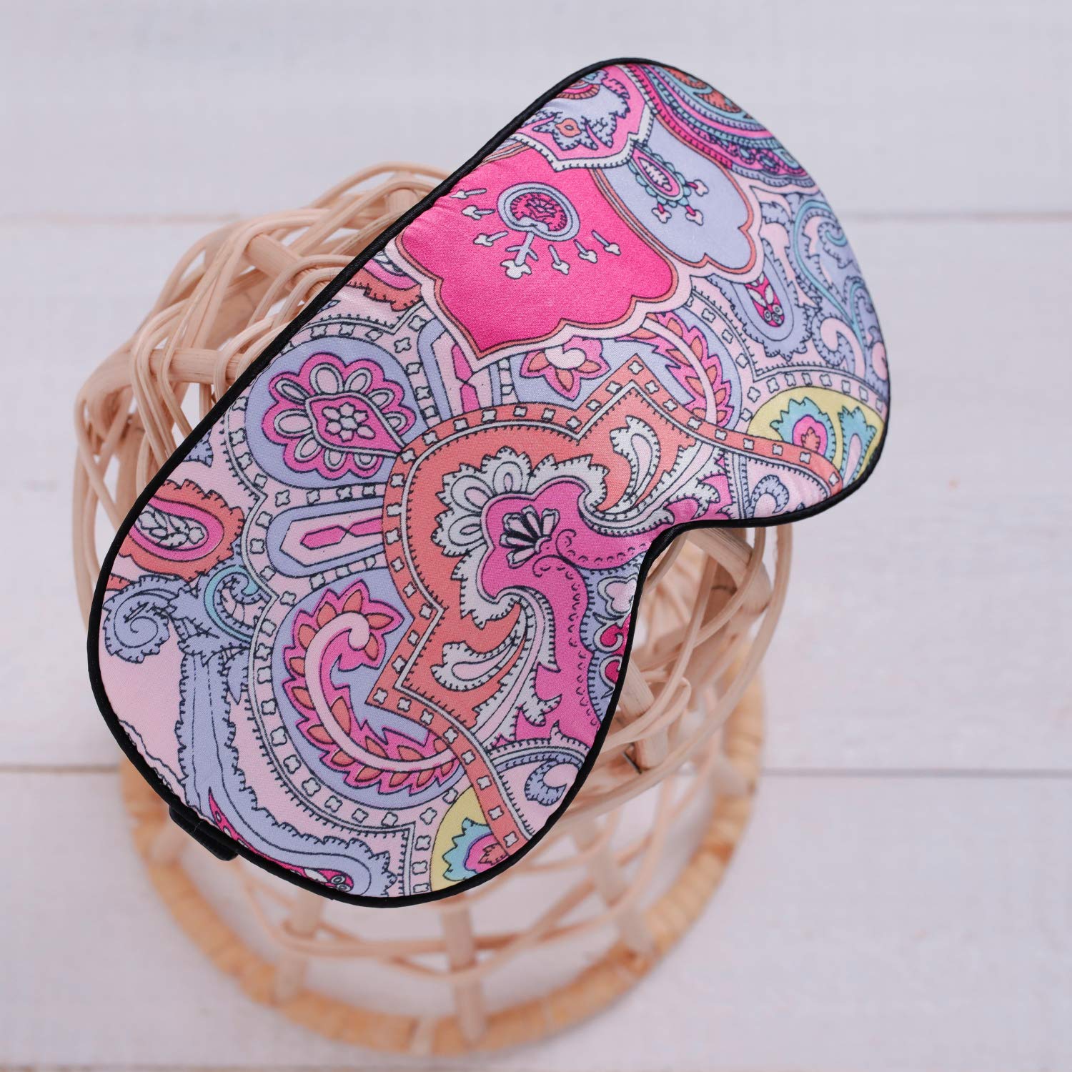 #12 : Maxfeel 100% Pure Silk Eye Mask Sleep Eye Mask Eye Cover Eyeshade Sleeping Eye Mask Printed Colors (#12)