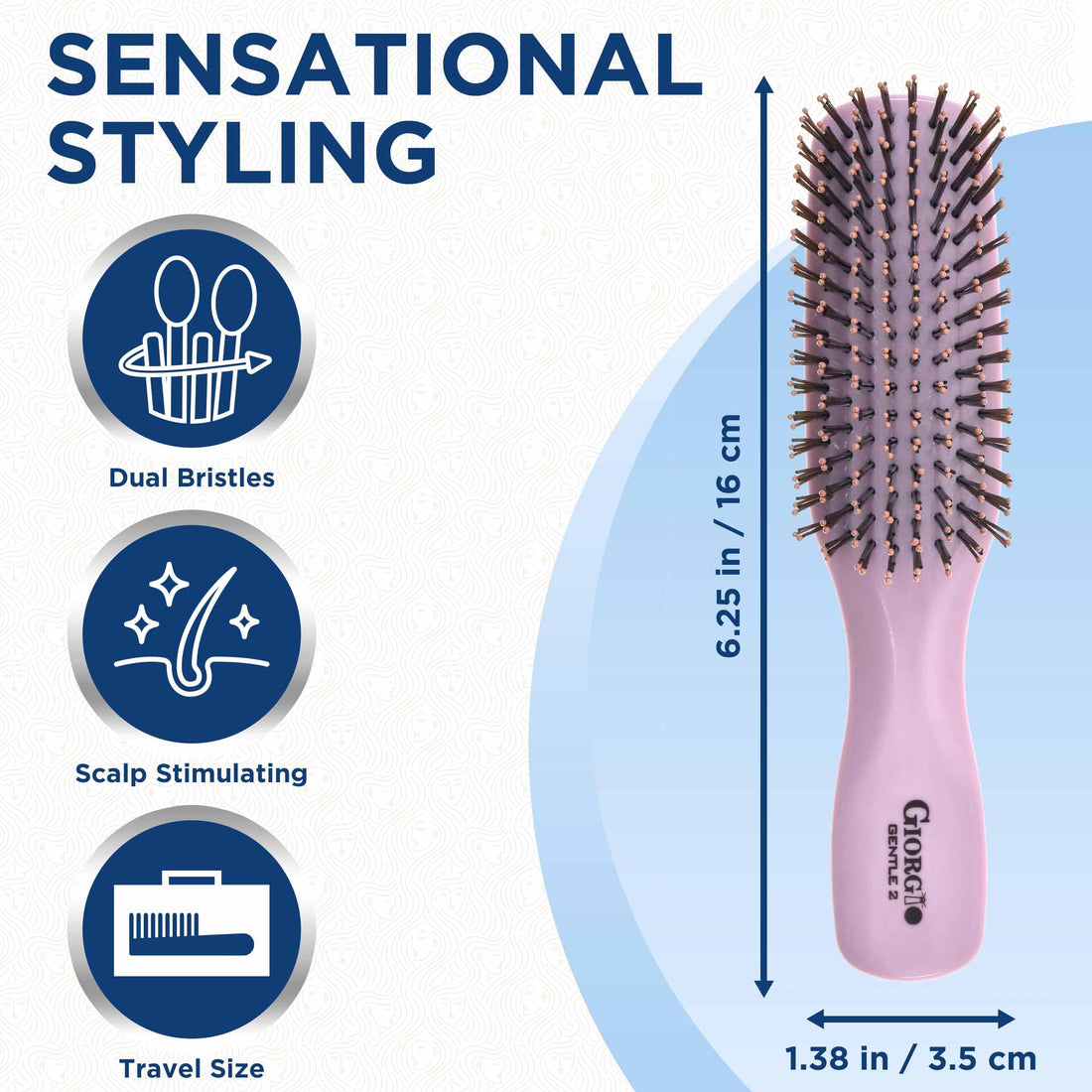 Giorgio Gentle Collection 2 Hair Brush Pink