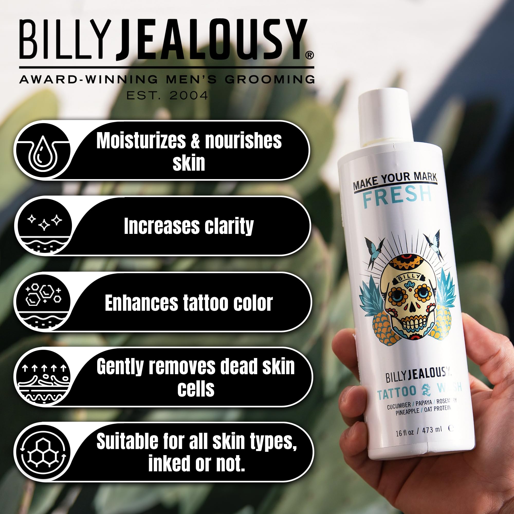 Billy Jealousy Make Your Mark Tattoo Wash, 16 Fl Oz