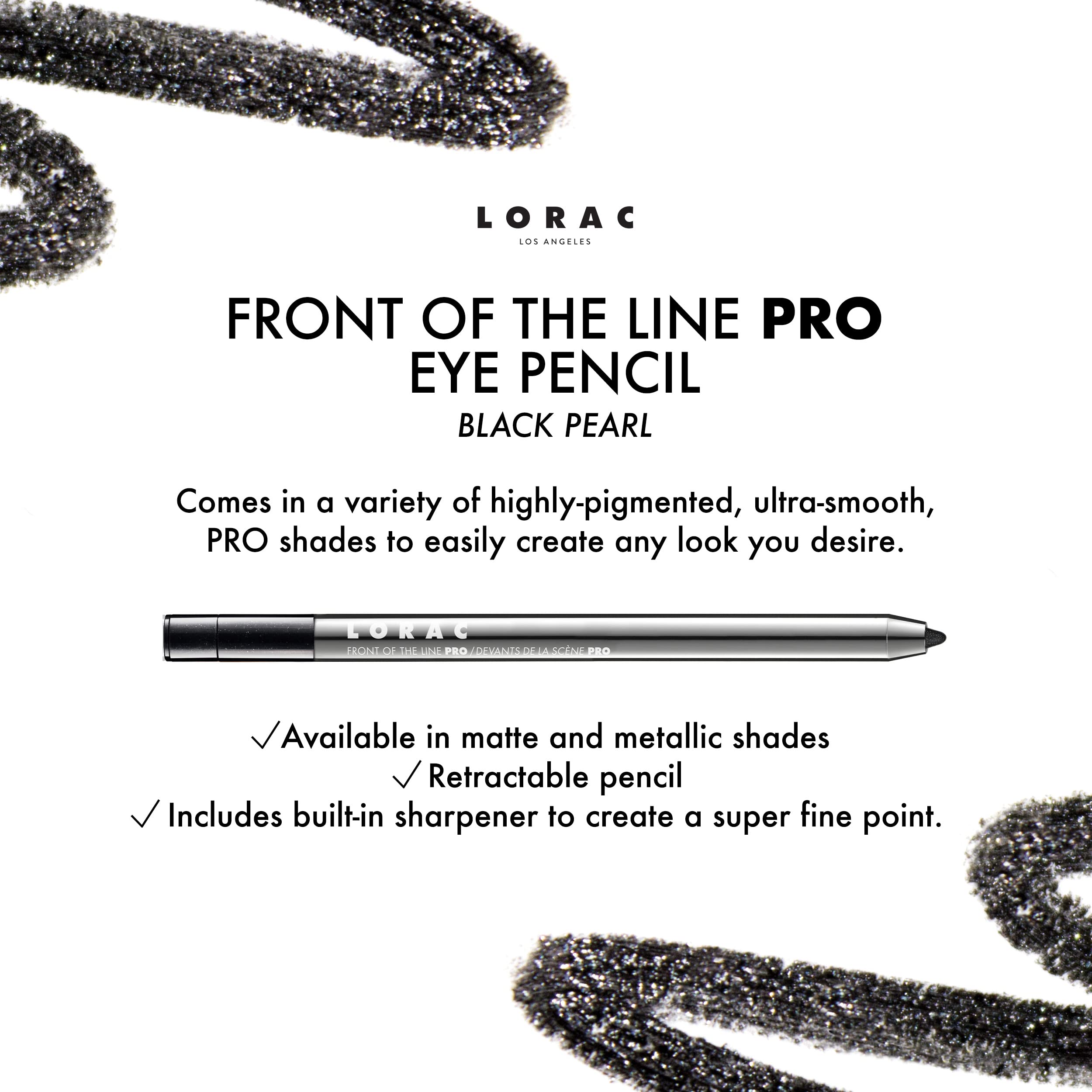 LORAC Front of the Line Pro Eye Pencil Black Pearl 0.012 oz.