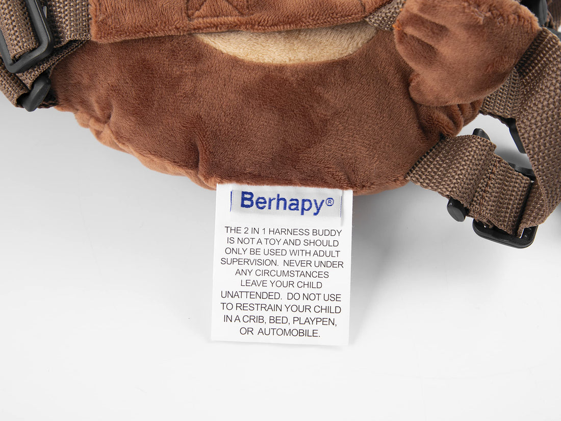 Berhapy 2 in 1 New Monkey Toddler Safety Harness Backpack Children's Walking Leash Strap(Brown)