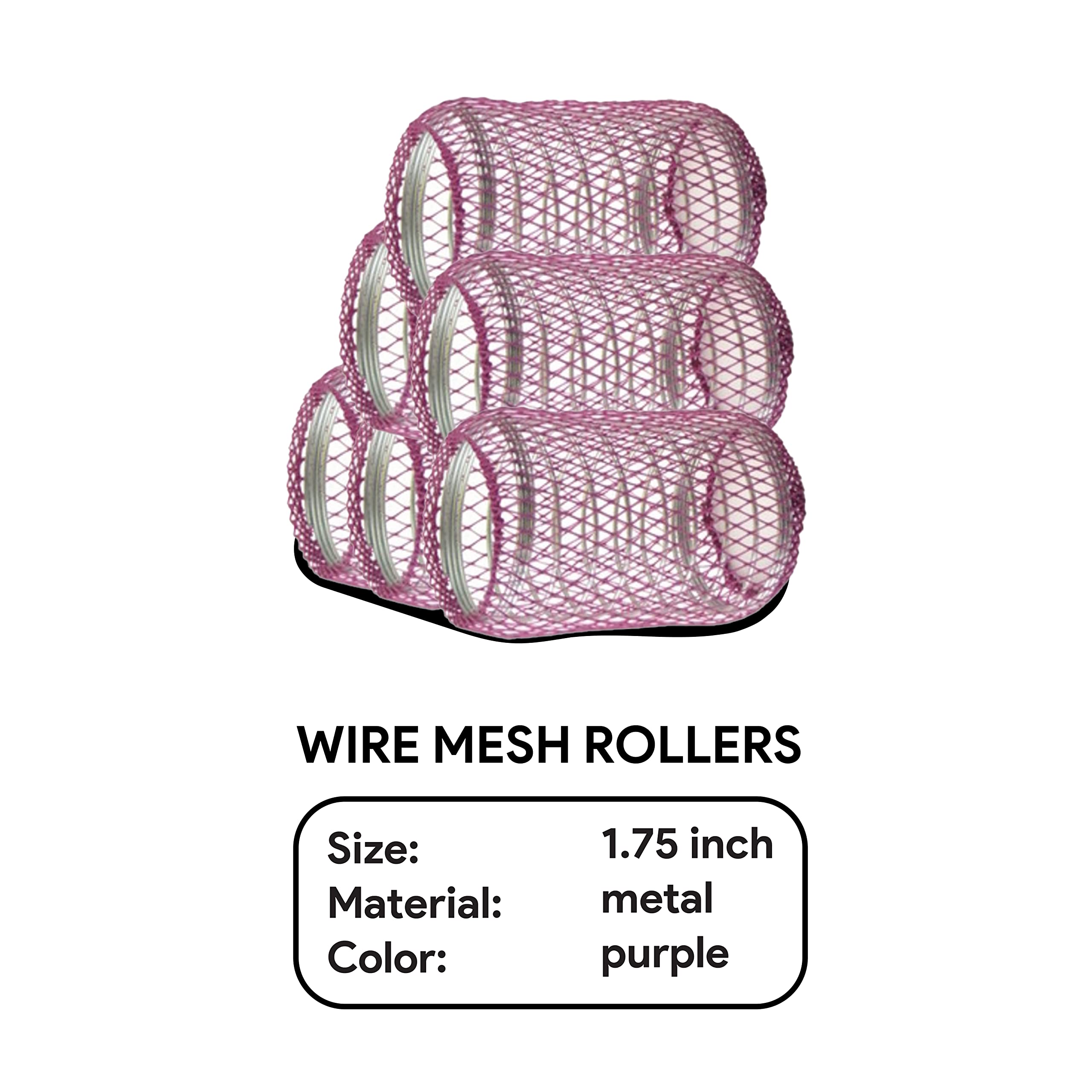 Annie 1-3/4 Jumbo Wire Mesh Hair Rollers - 6 Pcs.