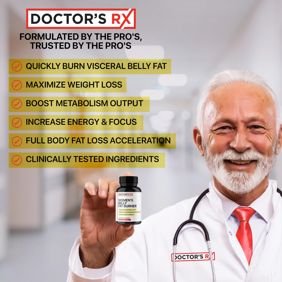 #1 Rated Belly Fat Burner Supplement for Women | Metabolism Booster, Suppress Appetite, Burn Calories | Lose 3 to 5 Around Waist in 60 Days | Extra Strength Weight Loss Pills - 60 Servings
