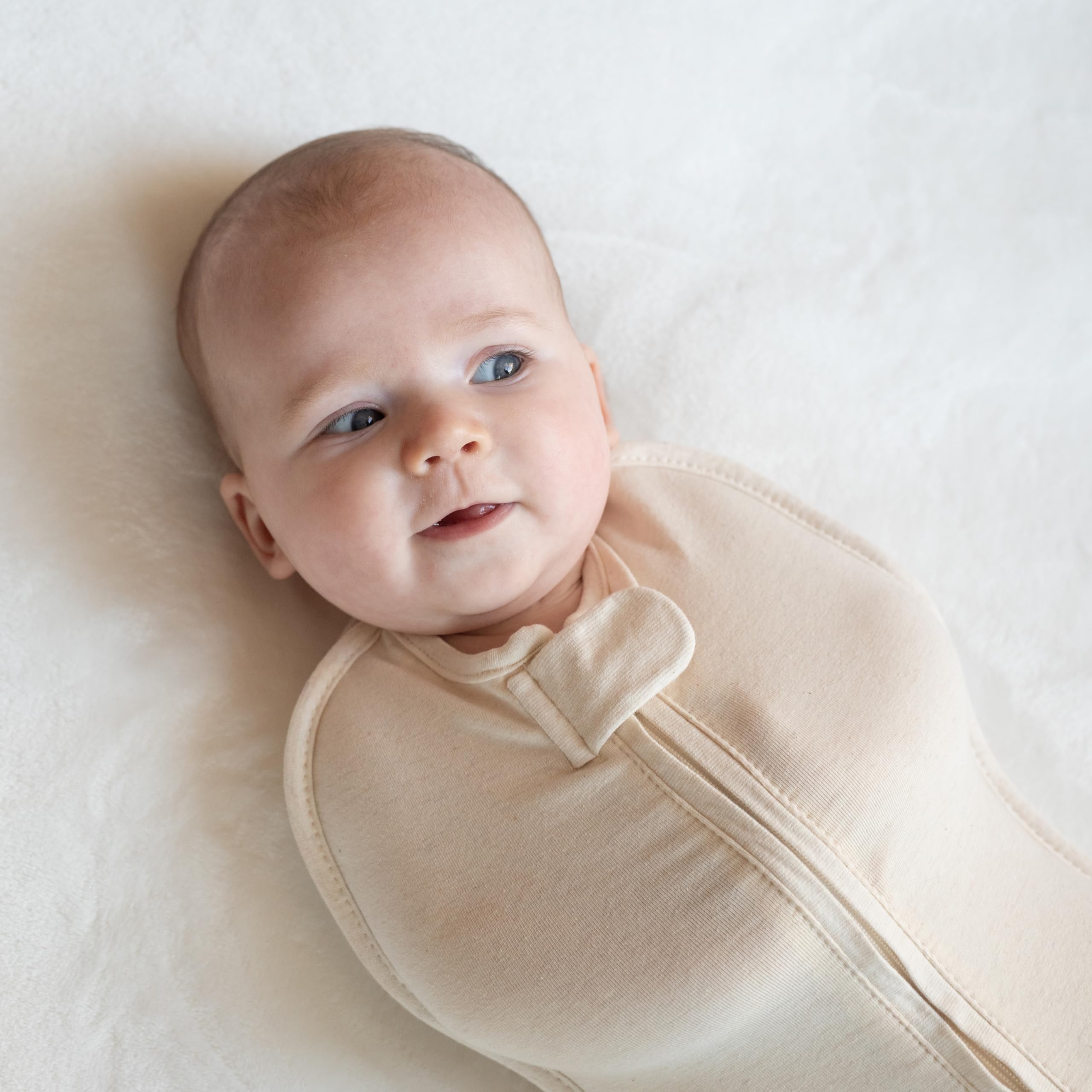 Woombie Original Baby Swaddling Blanket - Soothing, Cotton Baby Swaddle with Zipper - Wearable Sleep Blanket, Freebird, 14-19 lbs