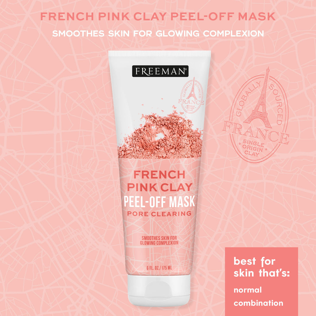 Freeman Beauty Exotic Blends Face Mask Variety Set with Clay, Peel-Off, Gel + Cream Facial Masks, Skin Care for Women, 4pk Tubes