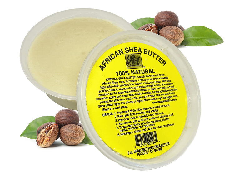REAL African Shea Butter Pure Raw Unrefined From GhanaIVORY 8oz. CONTAINER