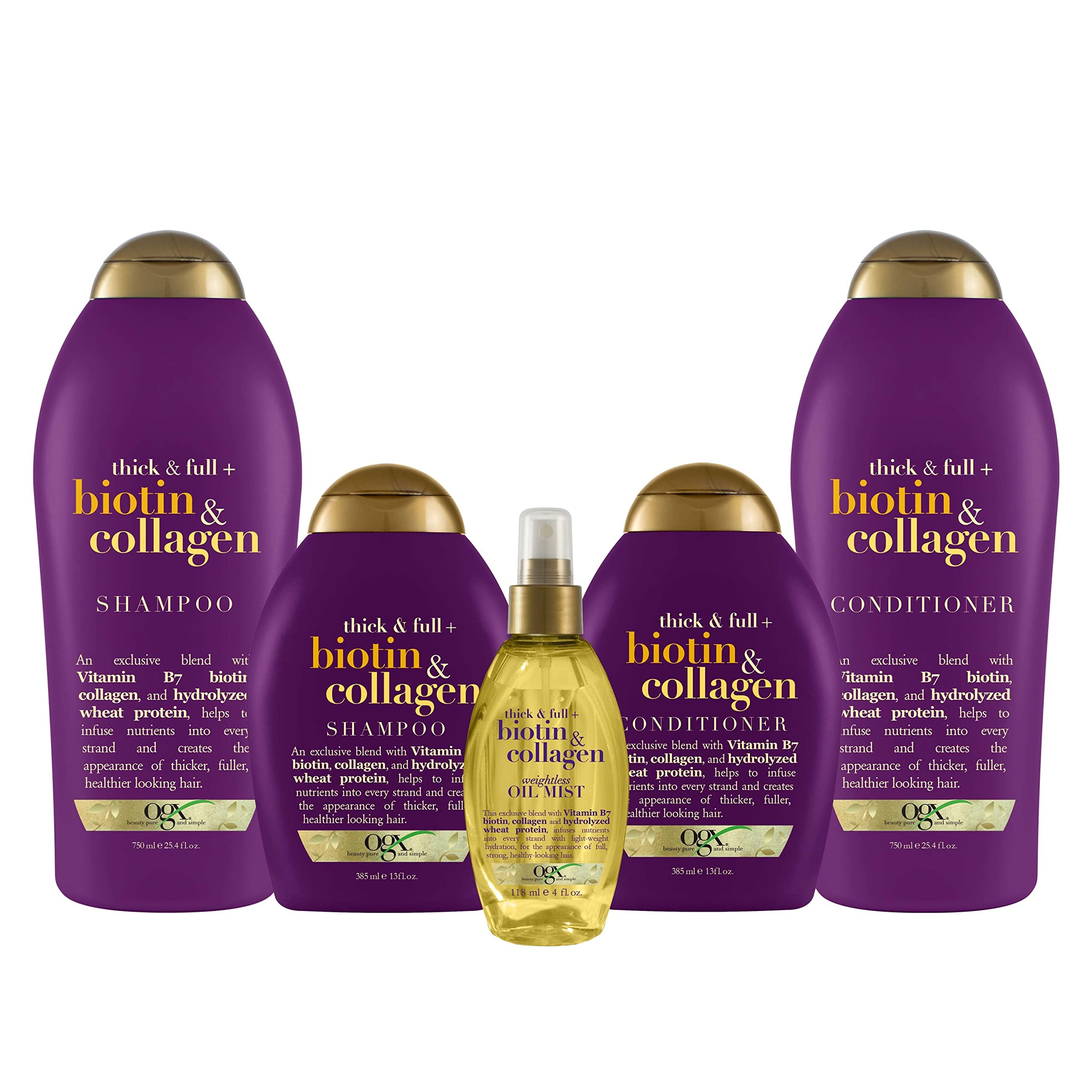 OGX Thick & Full Biotin & Collagen Weightless Oil Mist, 4 Fl Oz, 2 Pack