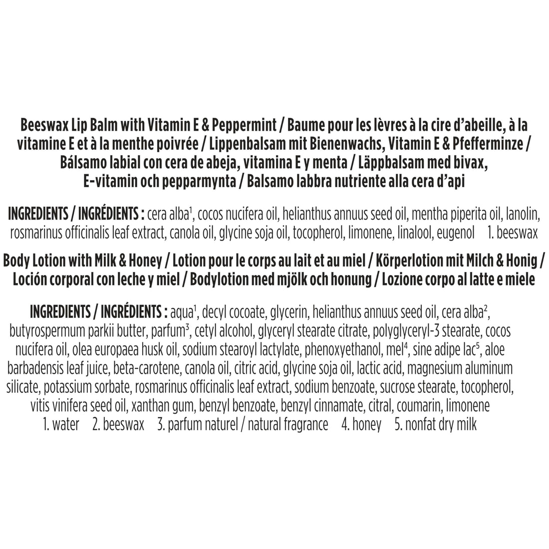 Burt's Bees Hive Favorites Beeswax Holiday Gift Set, Beeswax Lip Balm and Travel Size Body Lotion with Milk and Honey