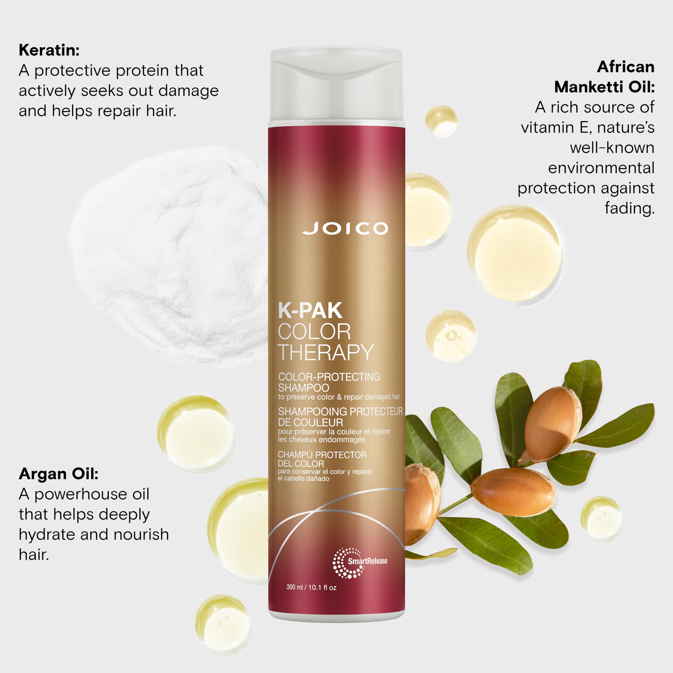 Joico K-PAK Color Therapy Color-Protecting Shampoo | For Color-Treated Hair | Boost Shine | Improve Elasticity | Repair Breakage | Rebuild Damaged Hair | With Keratin & Argan Oil | 10.1 Fl Oz