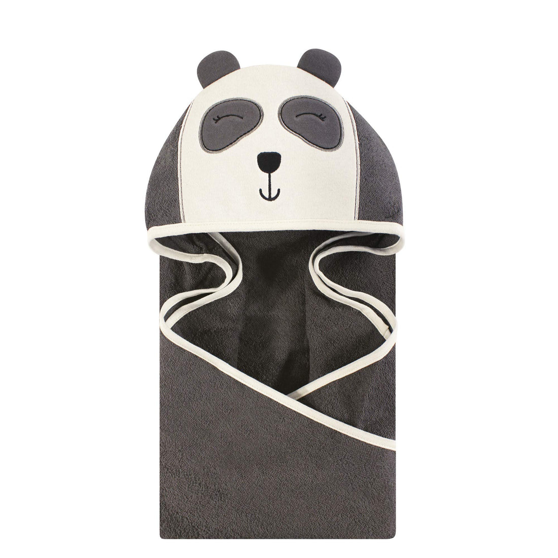 Hudson Baby Unisex Baby Cotton Animal Face Hooded Towel, Modern Panda, One Size