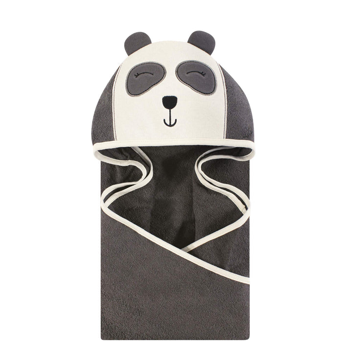 Hudson Baby Unisex Baby Cotton Animal Face Hooded Towel, Modern Panda, One Size