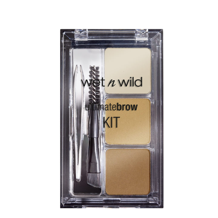 Wet n Wild, Ultimate Brow Kit, Eyebrow Kit to Shape, Define and Fill the Eyebrows, Kit with 1 Brow Wax, 2 Fixing Powders, 1 Brush and 1 Tweezers, Vegan Product, Soft Brown
