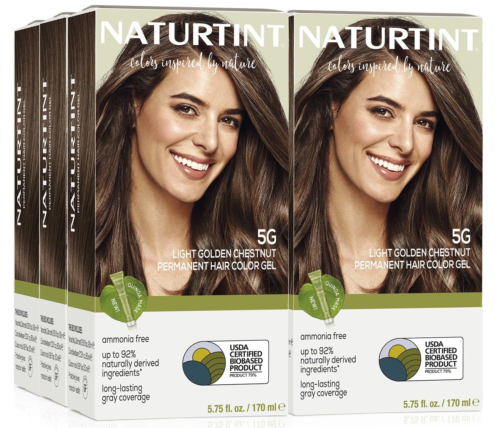 Naturtint 5G Light Golden Chestnut Permanent Hair Color (Pack of 6), Ammonia Free, Vegan, Cruelty Free, up to 100% Gray Coverage, Long Lasting Results (Packaging may vary)