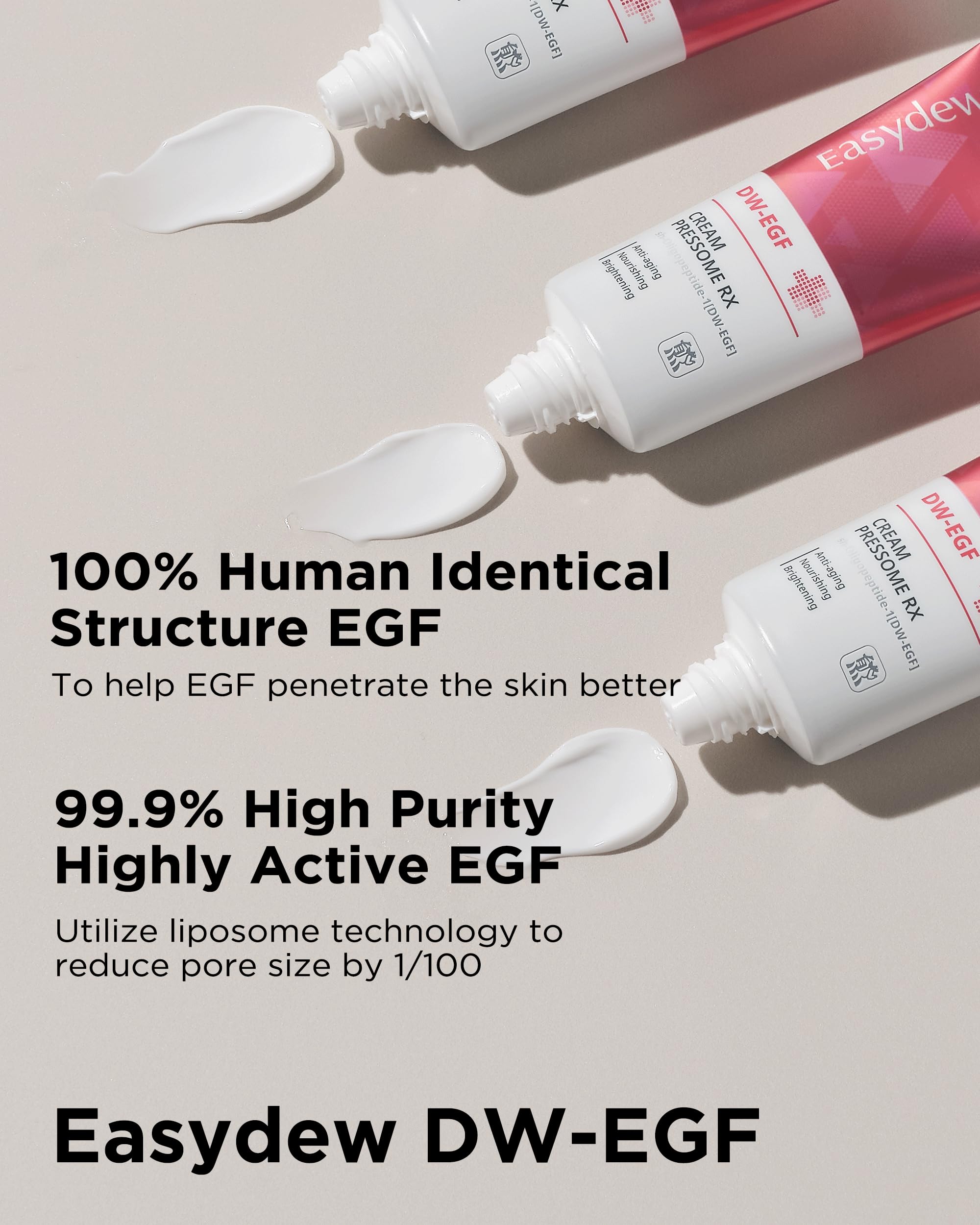 Easydew DW-EGF Pressome Cream(50ml).Anti-Aging Moisturizer with DW-EGF, Hyaluronic acid, Collagen, Elastin, ceramide, K beauty, Korea skincare