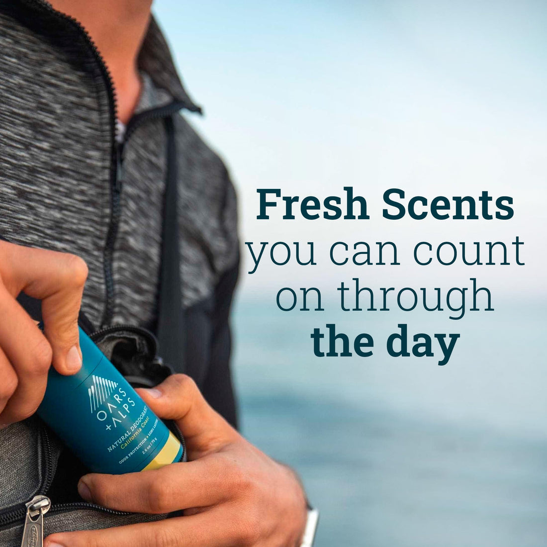 Oars + Alps Aluminum Free Deodorant for Men and Women, Dermatologist Tested and Made with Clean Ingredients, Vegan, Travel Size, California Coast, 1 Pack, 2.6 Oz