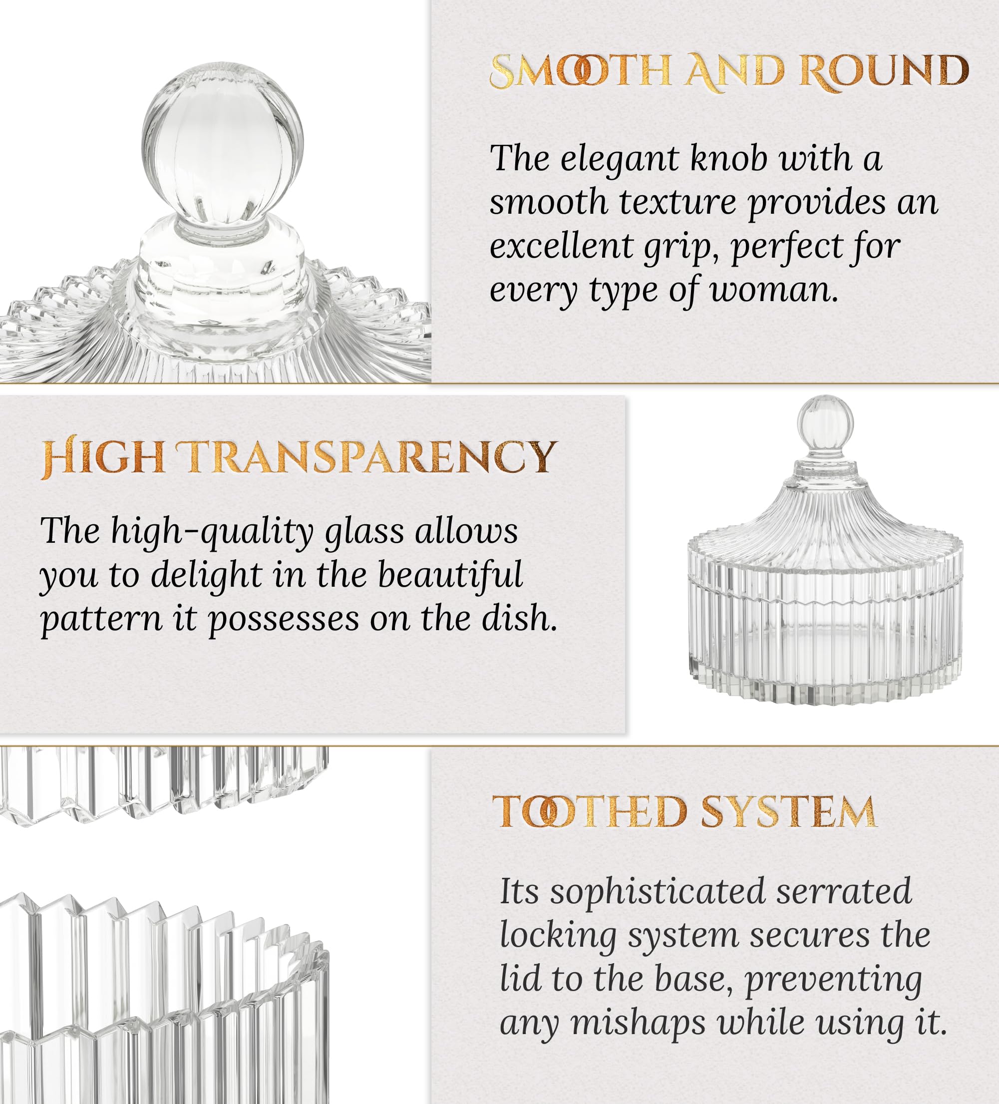 Shelley Kyle Large Crystal Puff Dish (puff not included)