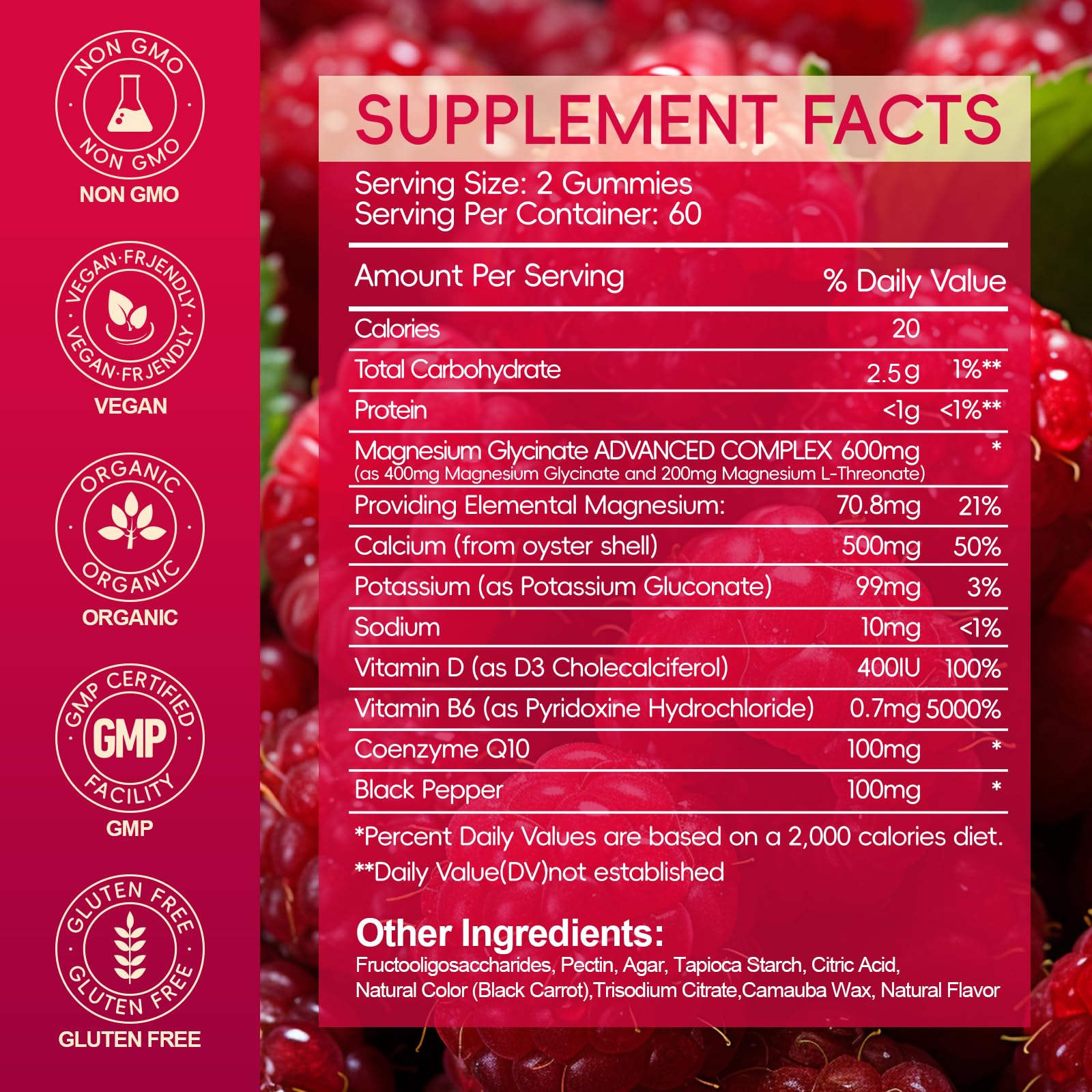 Magnesium Glycinate Gummies 600mg, Sugar Free Magnesium Gummies for Adults with Magnesium L-Threonate, Chewable Magnesium Potassium Supplements for Sleep, Body Support and Relaxation, 120 Gummies