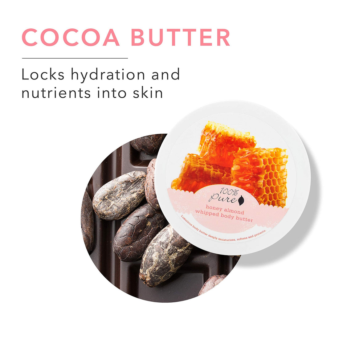 100% Pure Honey Almond Whipped Body Butter