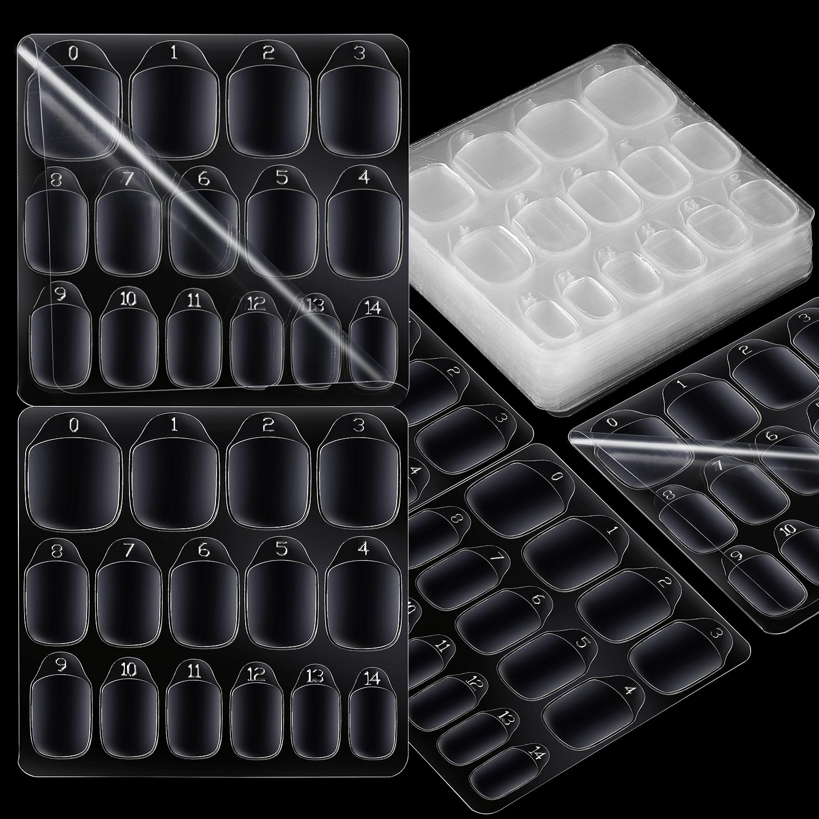 Teenitor 300pcs Nail Adhesive Tabs for Press on Nails, 15 Sizes of Nail Sticky Tabs for Nails Press on Nail Stickers, Nail Glue Stickers Press on Sticky Tabs, 20 Sheets