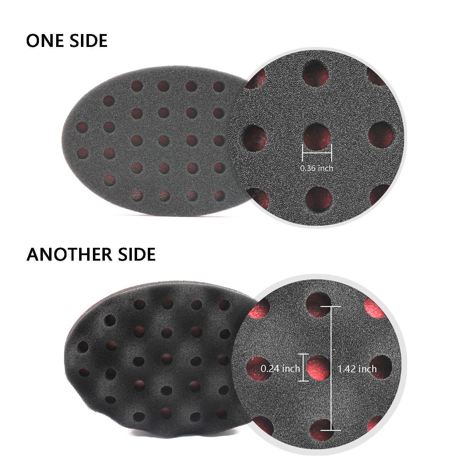 HALLO Set of 4 Big Holes Hair Brush Sponge Twist Wave Barber Tool For Dreads Afro Locs Twist Curl Black