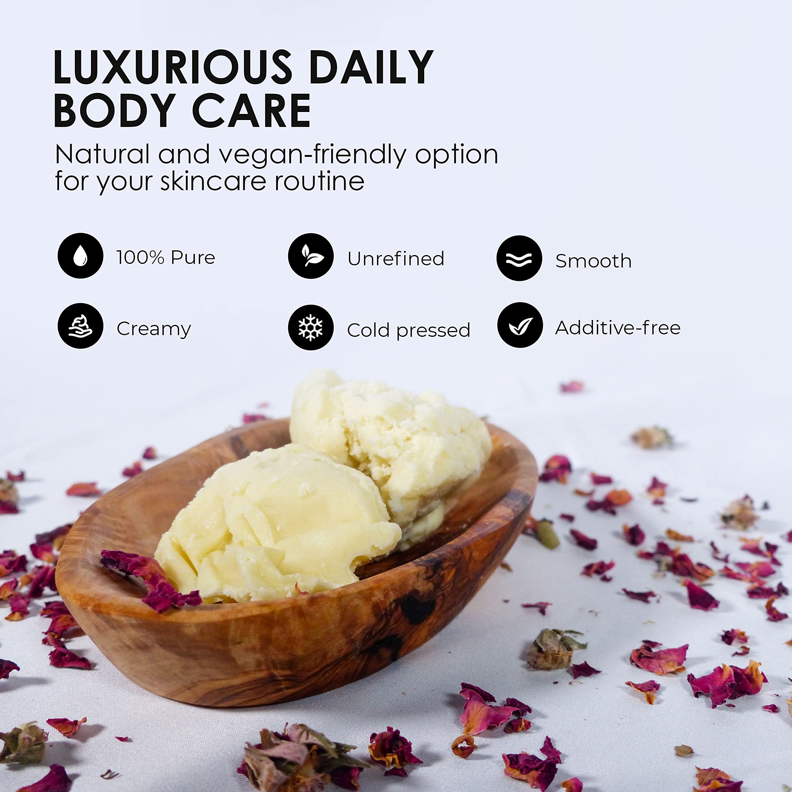 Nourichesse Unrefined Ivory Shea Butter - 1LB (16oz) Block, 100% Pure Raw Shea Butter