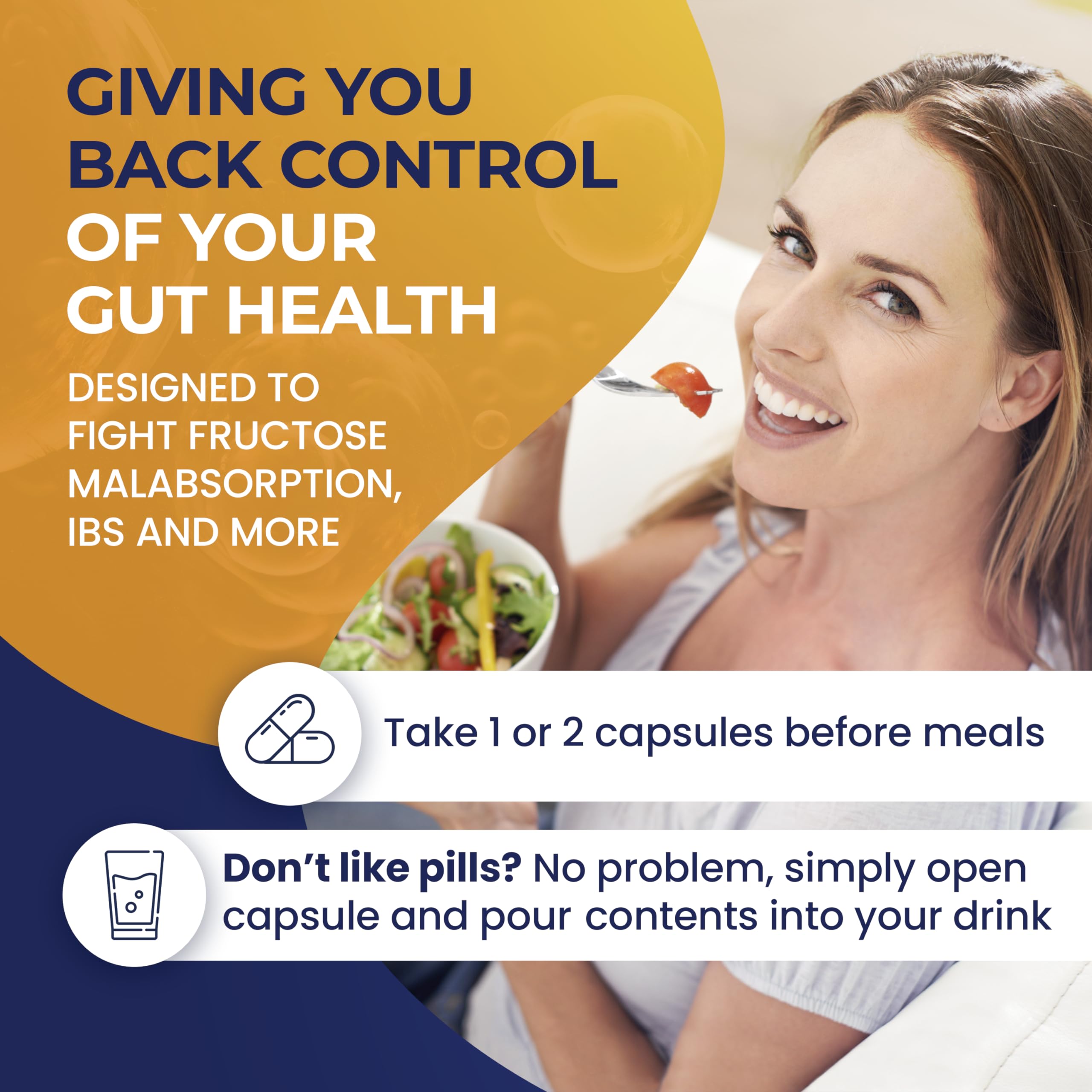 Dirobi Eat Anything Xylose Isomerase Fructose Malabsorption Enzymes, FODMAP Supplement, Digestive Enzymes for Better Lactose, Fat, Protein & Carbohydrate Digestion Gas & Bloating Relief 60 Capsules