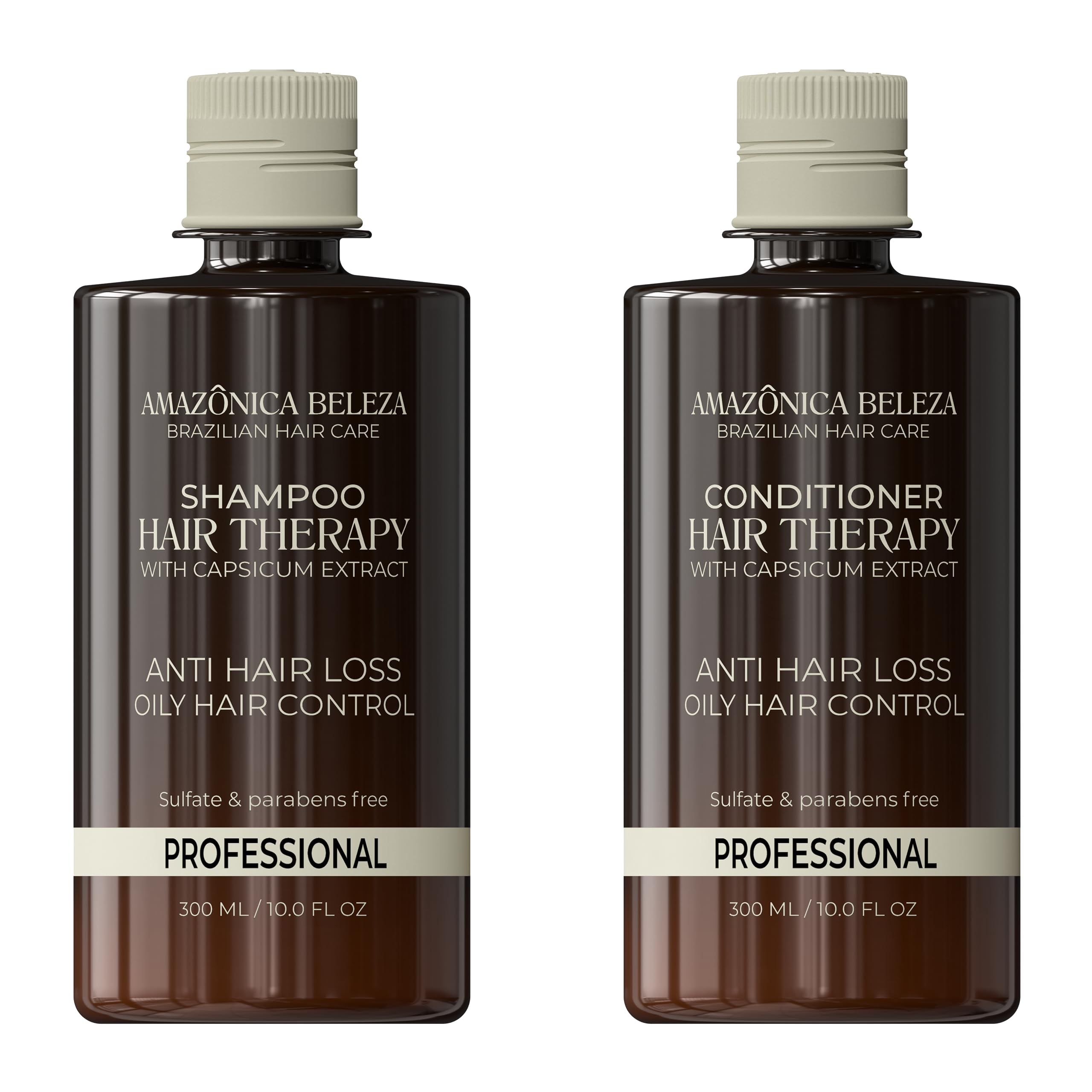 Hair Therapy Shampoo & Conditioner Set for Stronger, Thicker Hair - Professional Anti-Hair Loss and Oil Control, Hydrates and Adds Shine, Paraben-Free, Silicone-Free
