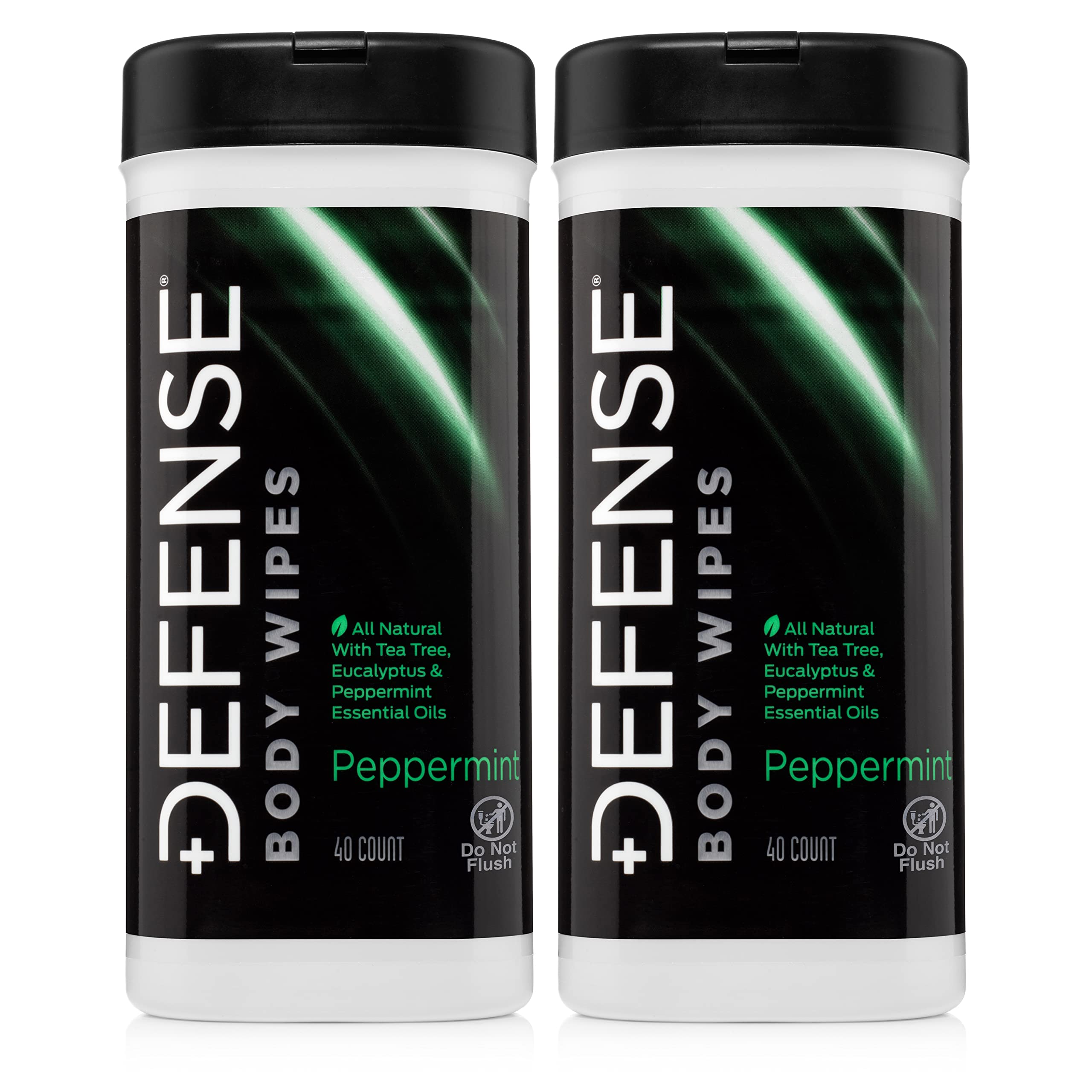 40 Wipes (Pack Of 2), Peppermint: Defense Soap Peppermint Body Wipes 40 Count (Pack Of 2)