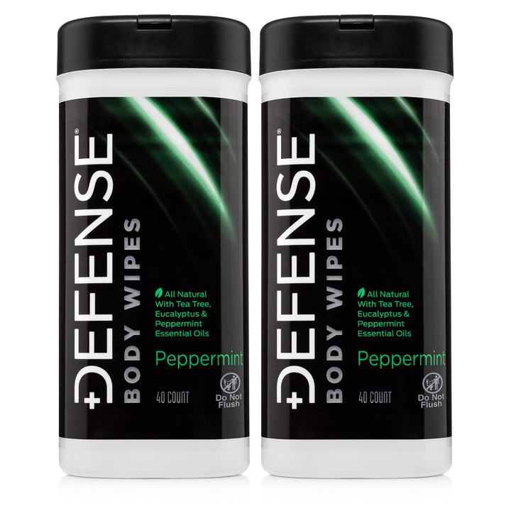 40 Wipes (Pack Of 2), Peppermint: Defense Soap Peppermint Body Wipes 40 Count (Pack Of 2)