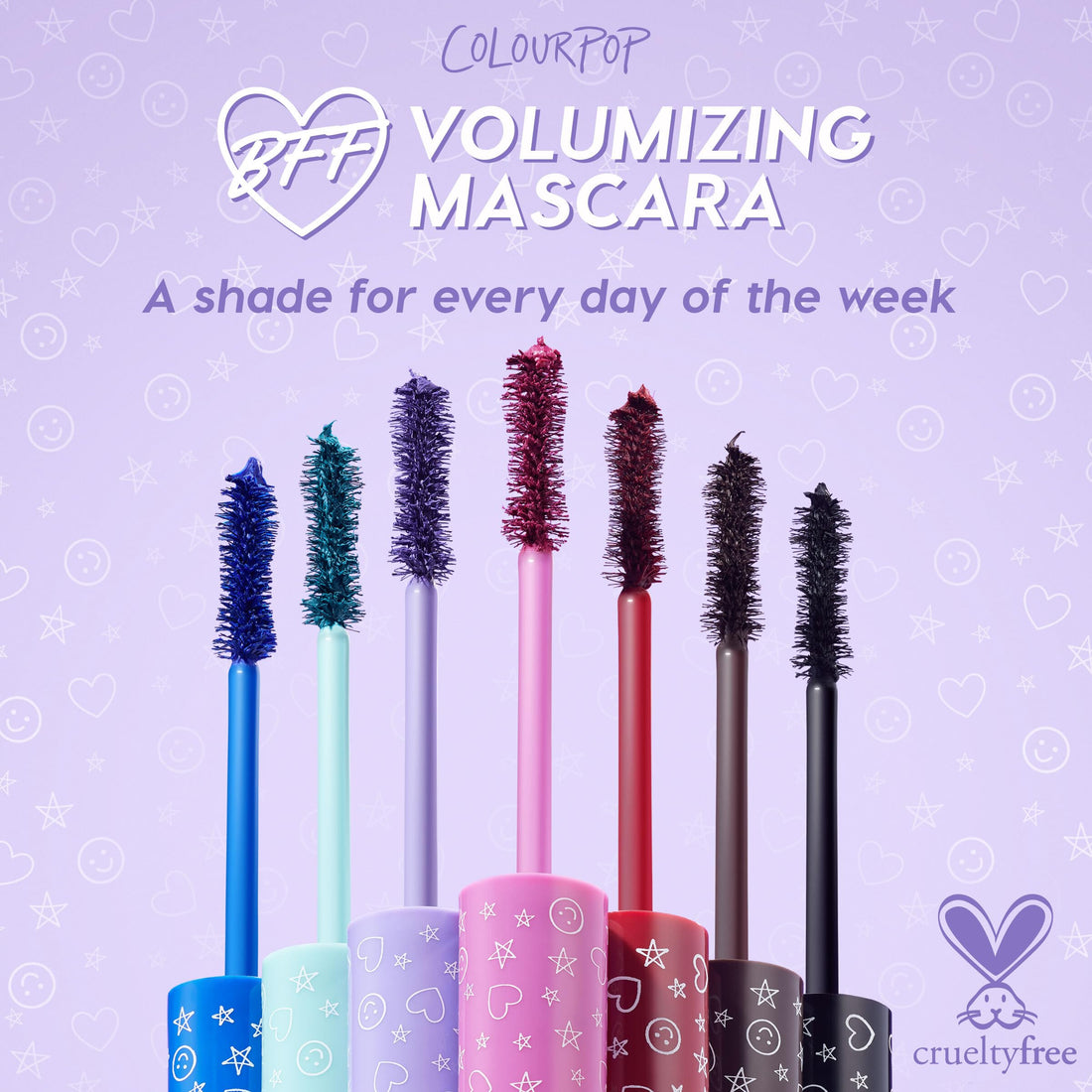 ColourPop BFF Mascara - Volumizing, Lifting & Lengthening Mascara - Buildable Black Mascara with a Twisted, Nylon Fiber Brush - Cruelty Free Eye Makeup - Blue Ya Mind (.24 fl oz)
