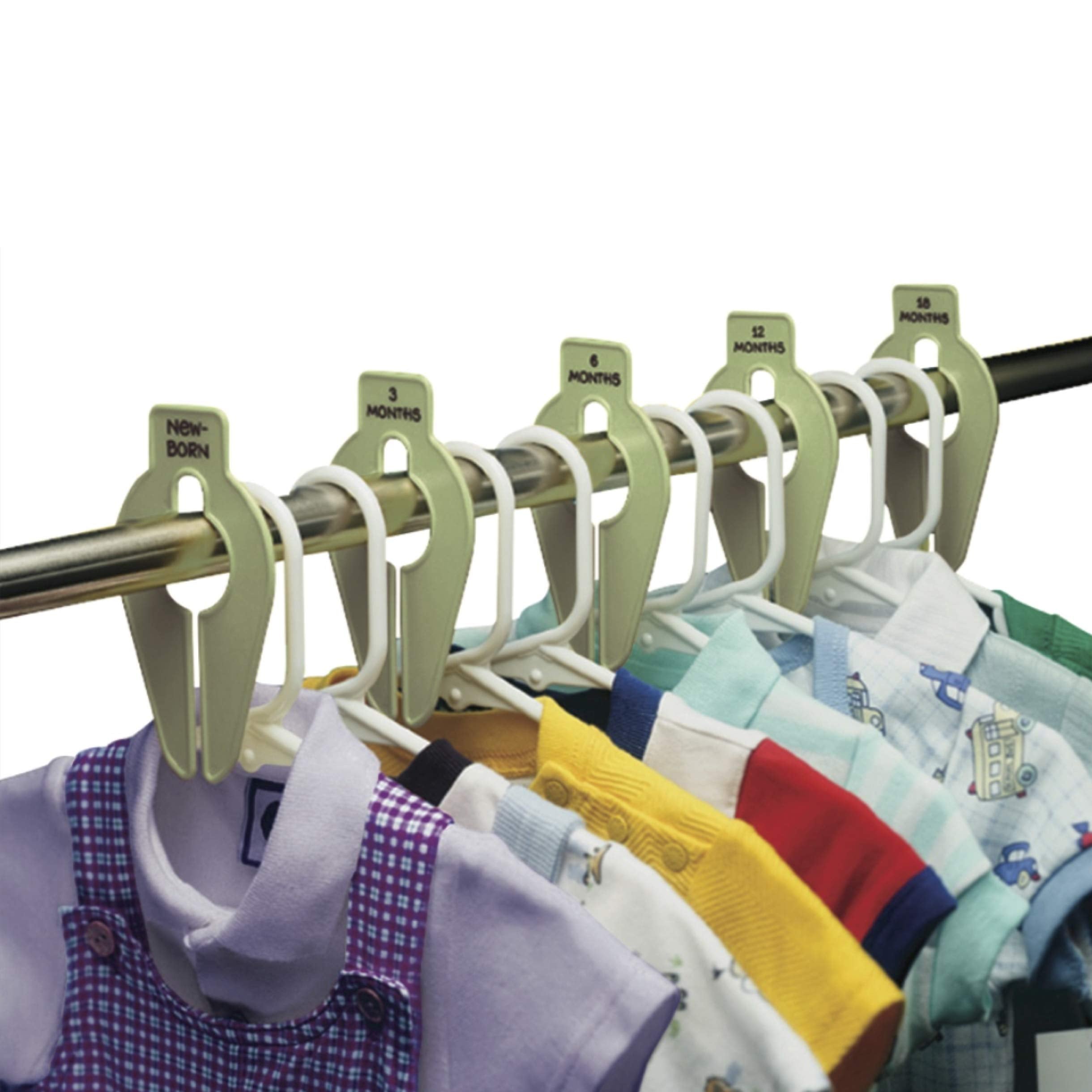 Baby Buddy Closet Organizers, Newborn Essential and Nursery Must Have to Easily Divide Baby Clothes from Newborn to Size 8, Gray, Set of 5