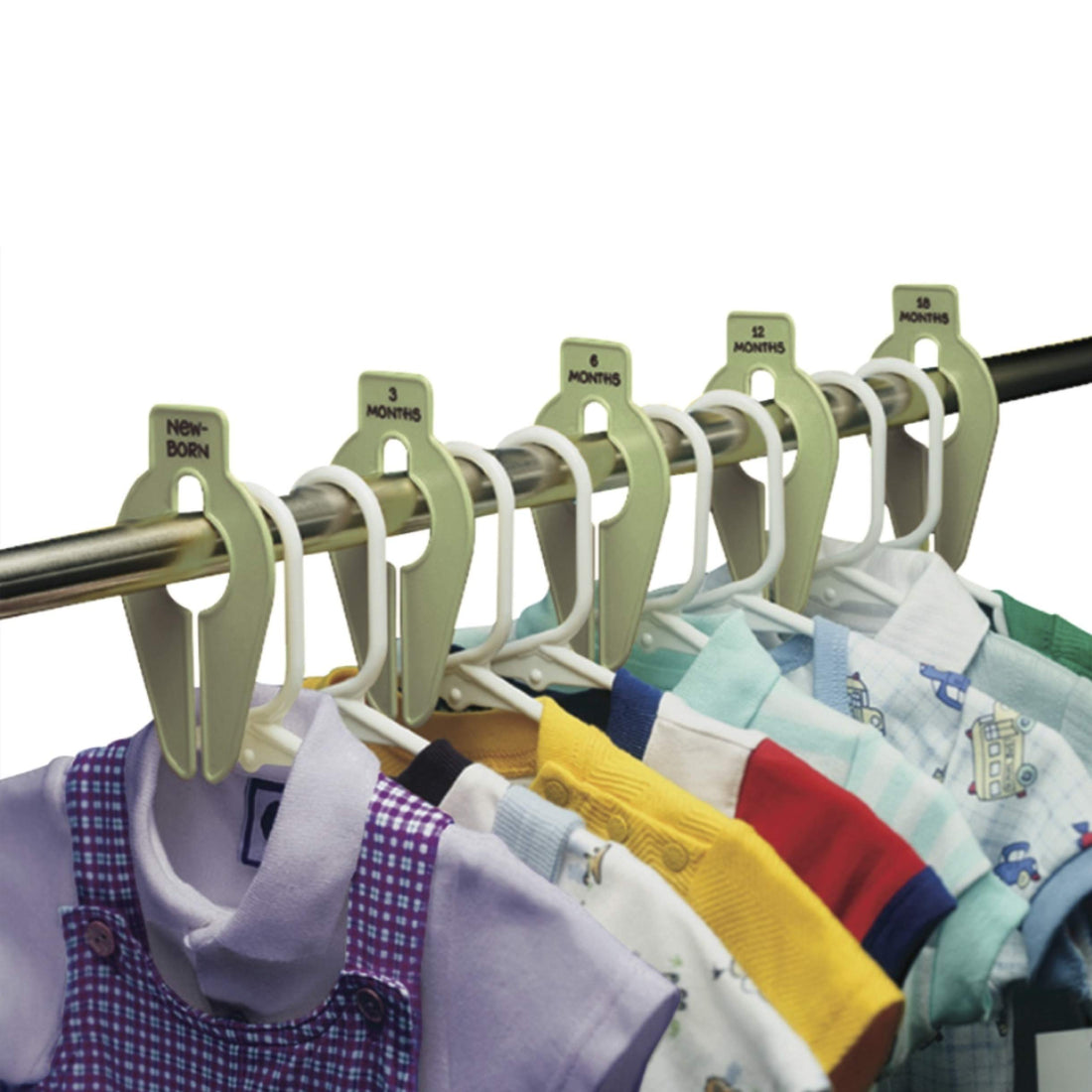 Baby Buddy Closet Organizers, Newborn Essential and Nursery Must Have to Easily Divide Baby Clothes from Newborn to Size 8, Gray, Set of 5