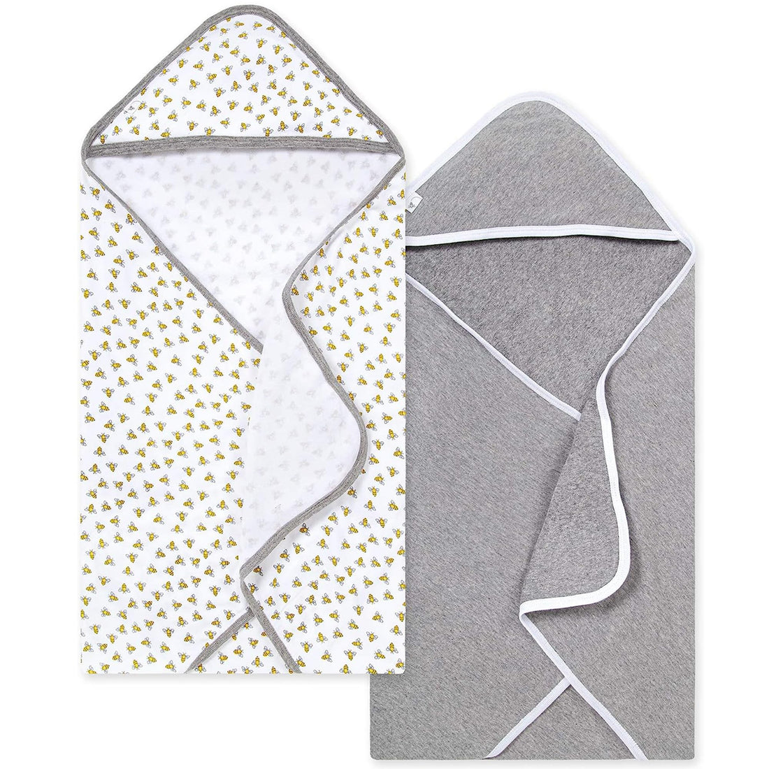 Burts Bees Baby Infant Hooded Towels Honey Bee Organic Cotton, Unisex Bath Essentials and Newborn Necessities, Soft Nursery Towel with Hood Set, 2-Pack Size 29 x 29 Inch