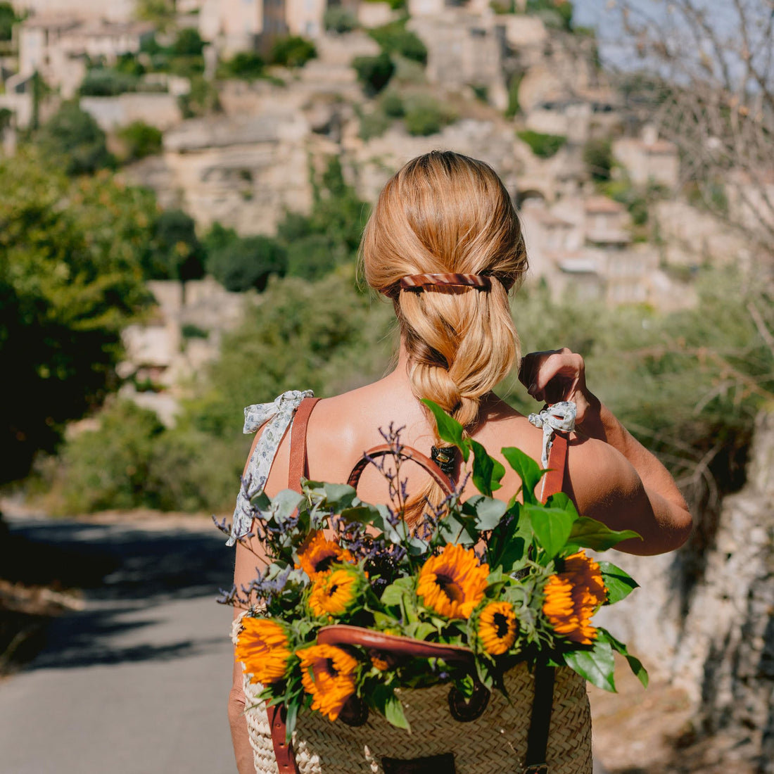 Caramel Horn : France Luxe Narrow Rectangle Volume Barrette - Caramel Horn