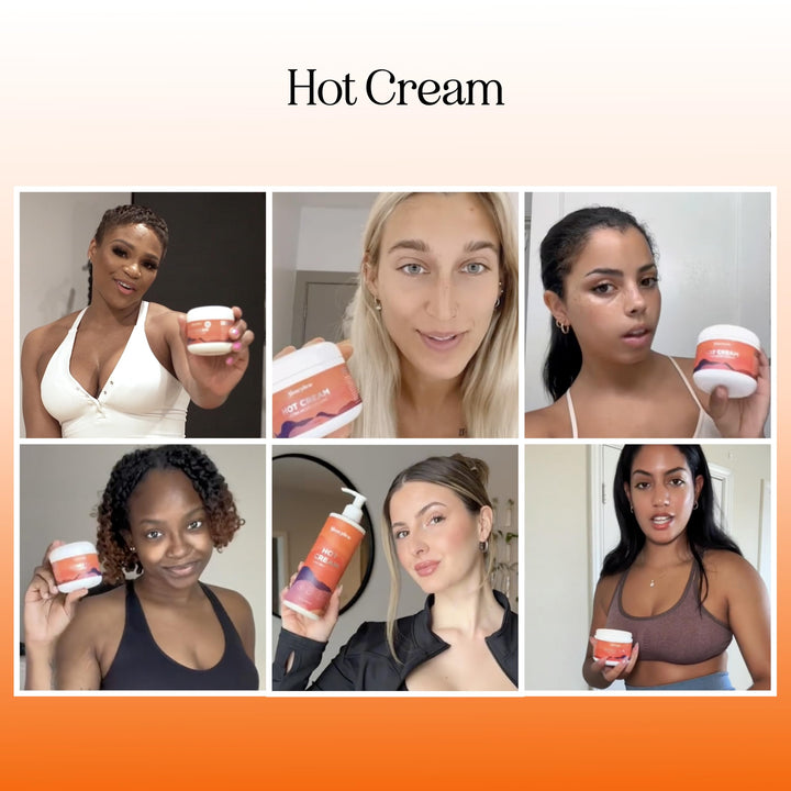 Hot Cream Cellulite Treatment - Belly Fat Burner for Women and Men - Natural Anti Aging Cream with Antioxidants and Essential Oils Rosemary Lavender Aloe - Deep Tissue Massage Muscle Relaxer