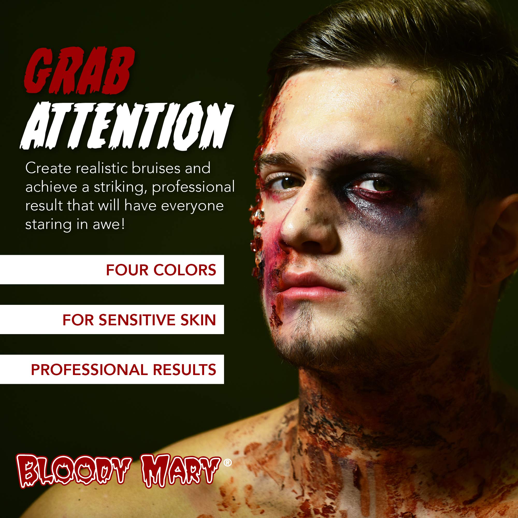 Special Effects Bruise Makeup Kit By Bloody Mary - Theatrical & Halloween Bruising Palette - SFX Fake Bruise Wheel For Fresh