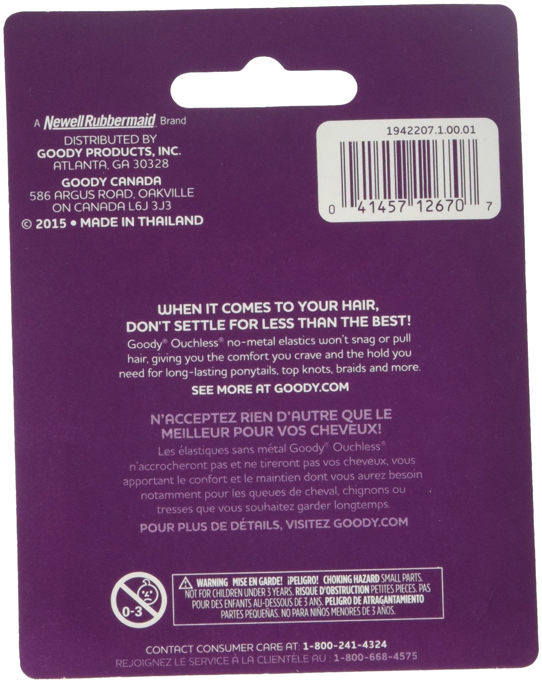 Goody Classics Rubberband, Black, 250-Count (Pack of 6)