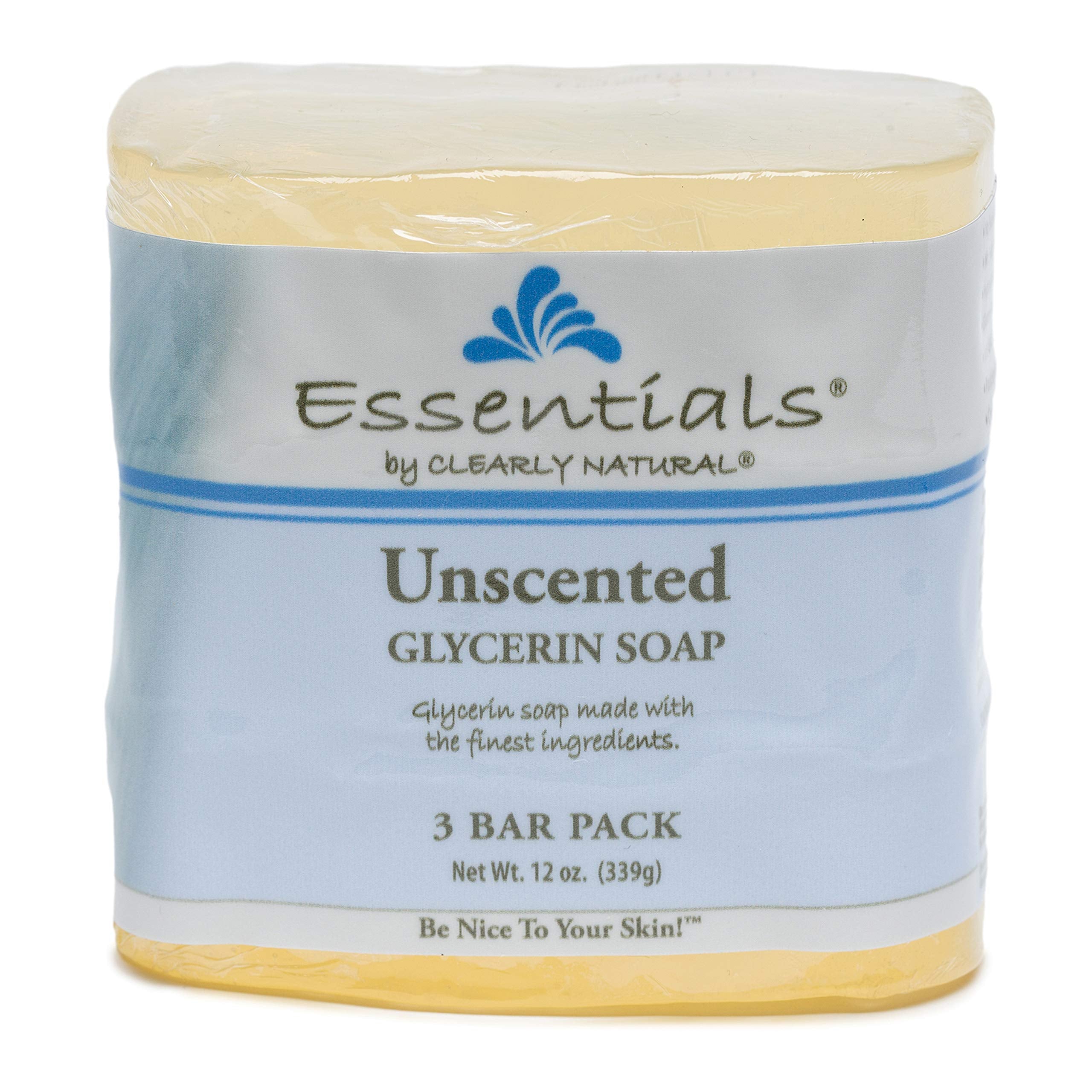 Clearly Natural Glycerine Bar Soap, Unscented, 3 Count, 4 oz each by Clearly Natural